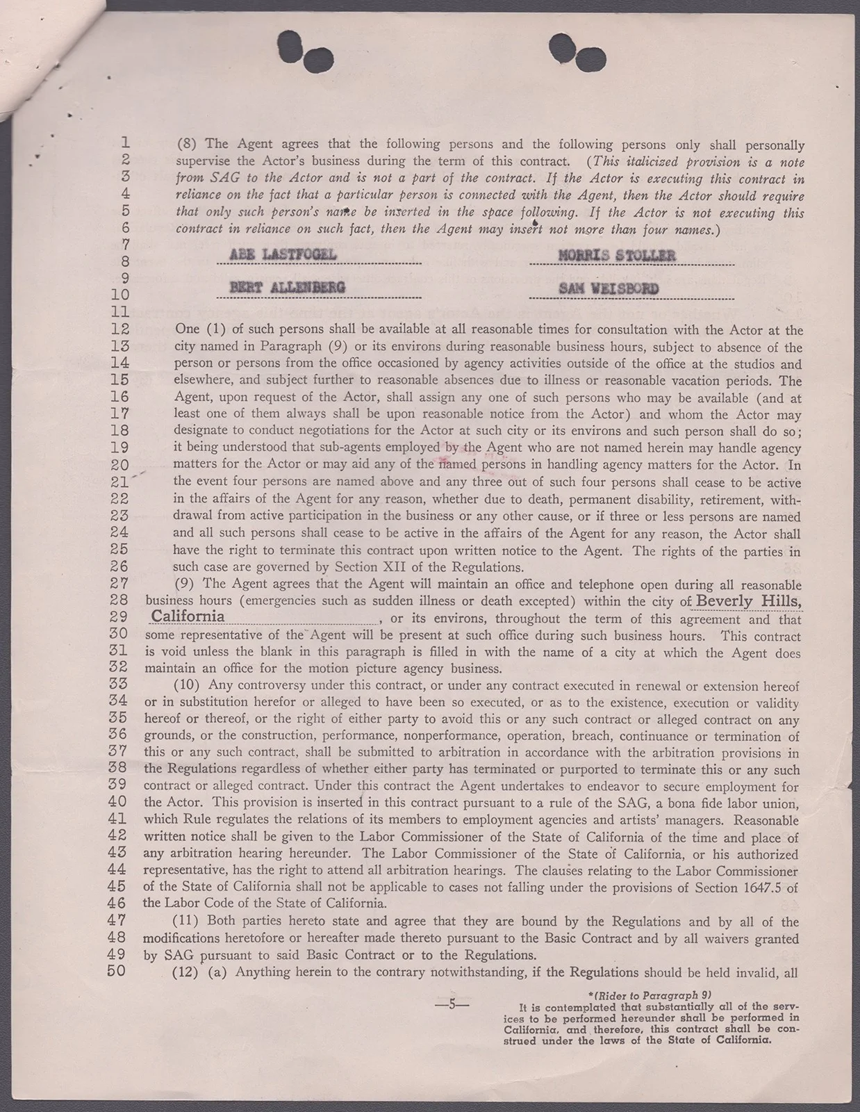 Jayne Meadows — JAYNE MEADOWS - CONTRACT SIGNED 08/27/1952, image 5