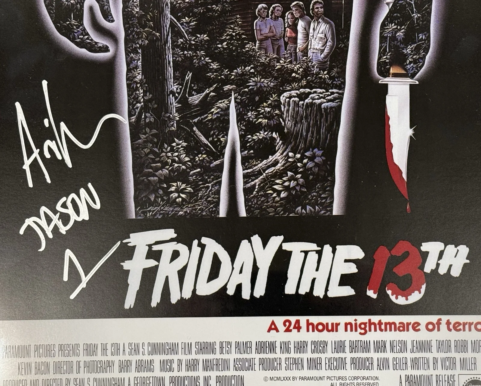 Ari Lehman — Pôster assinado por Ari Lehman sexta-feira 13 11x17 filme Schwartz certificado de autenticidade, изображение 2