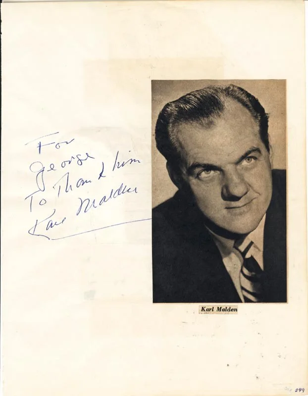 Karl Malden — KARL MALDEN - AUTOGRAPH NOTE SIGNED