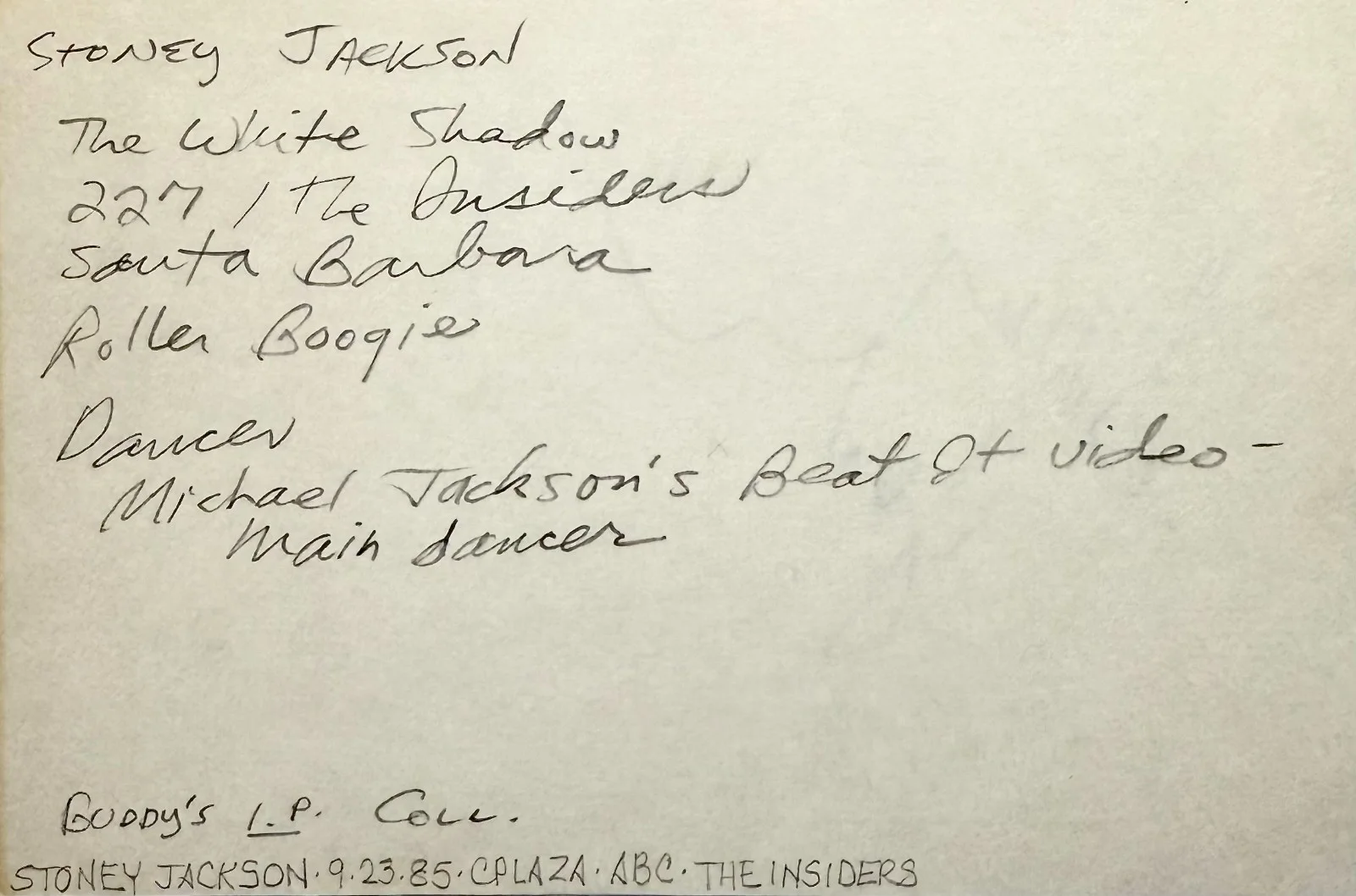 Stoney Jackson — STONEY JACKSON Signed Autograph 4x6 INDEX CARD The Insiders Knights of the City, изображение 4