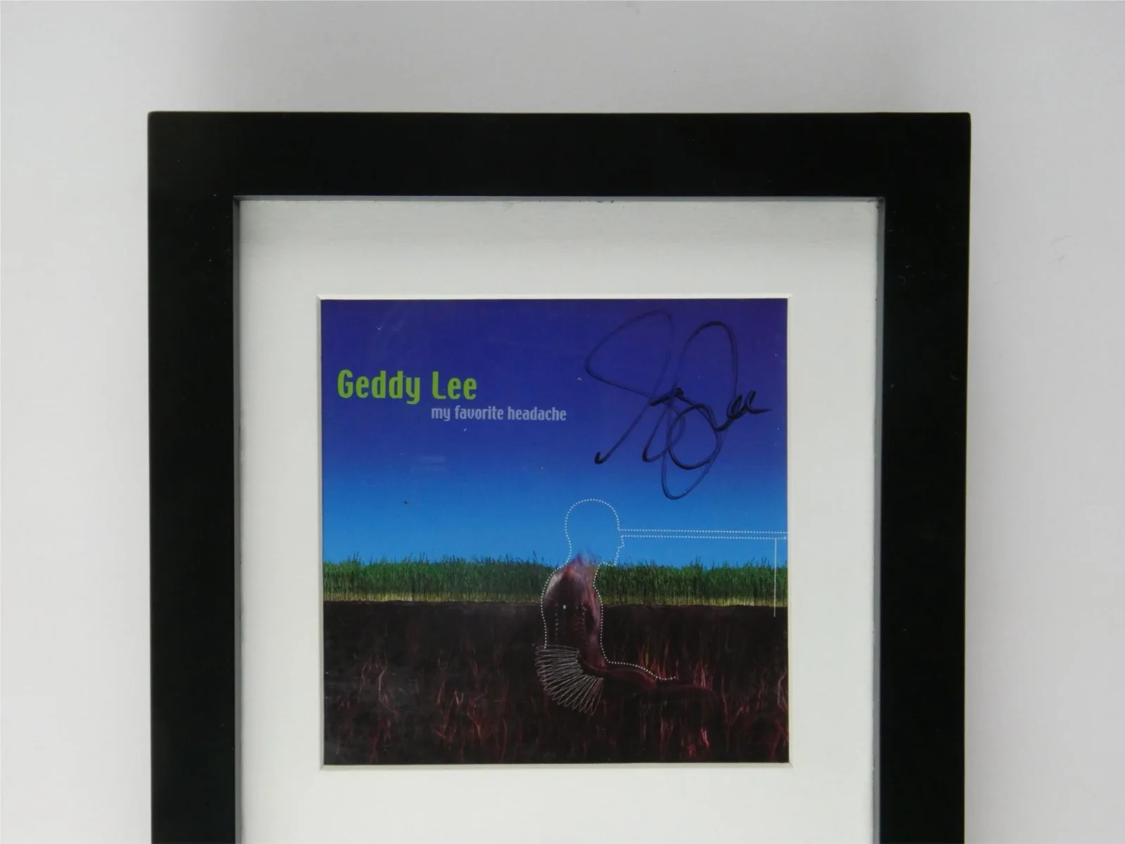 Geddy Lee Signed CD Framed Display Matted w/ Cover My Favorite Headache JSA COA, image 3