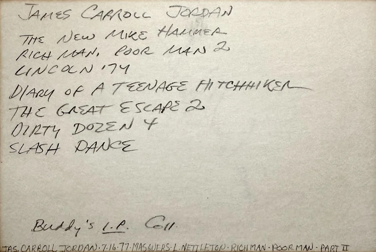 James Carroll Jordan — JAMES CARROLL JORDAN Signed Autograph 4x6 INDEX CARD Kingsman: The Golden Circle, изображение 4