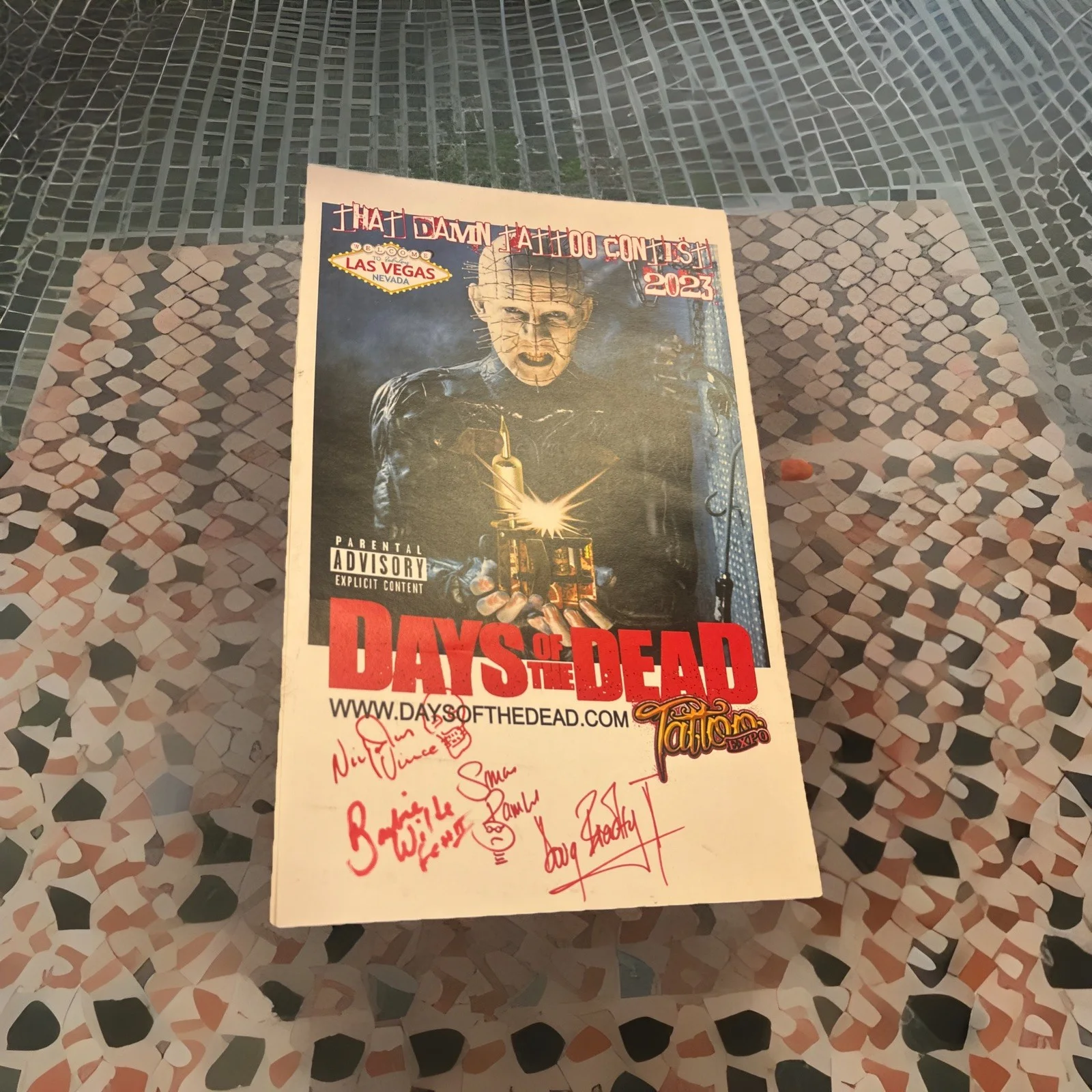 Doug Bradley Signed Hellraiser Days Of The Dead Tattoo Expo Poster Rare 10x15, изображение 2