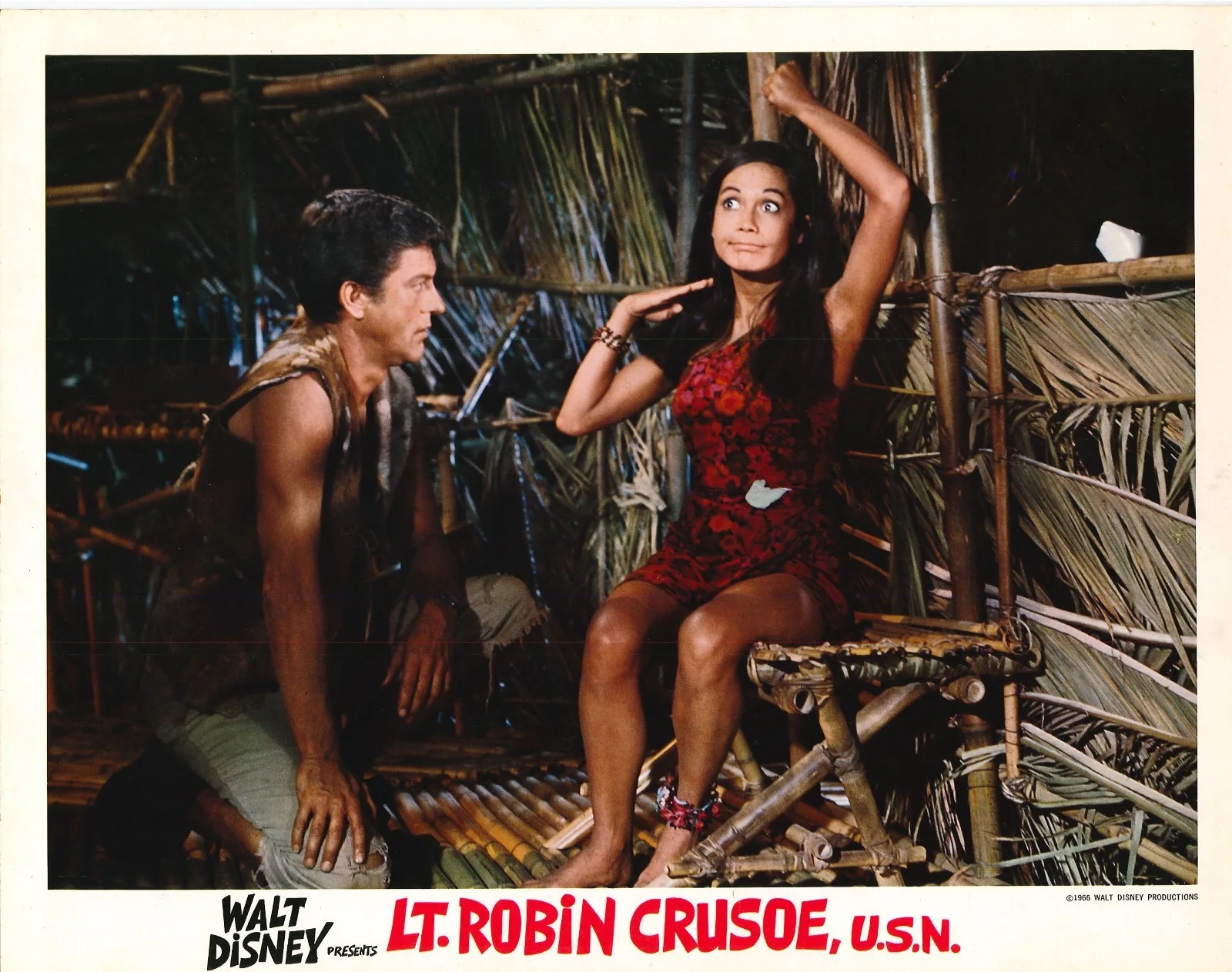 Lt. Robin Crusoe, U.S.N. 7x ORIGINAL US Lobby Cards Dick Van Dyke Disney 1966, изображение 4