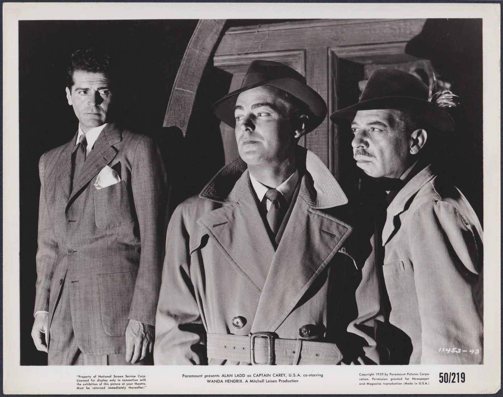 Captain Carey USA 13x ORIGINAL Press Studio Stills Alan Ladd Wanda Hendrix 1950, image 4