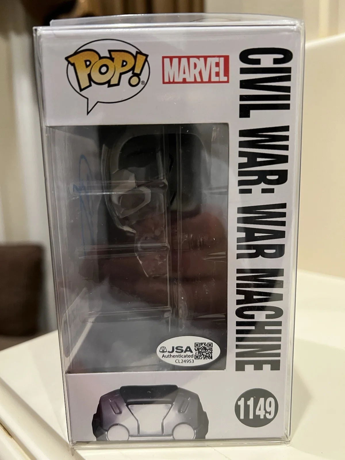 DON CHEADLE SIGNED WAR MACHINE CIVIL WAR FUNKO POP 1149 JSA COA, image 2