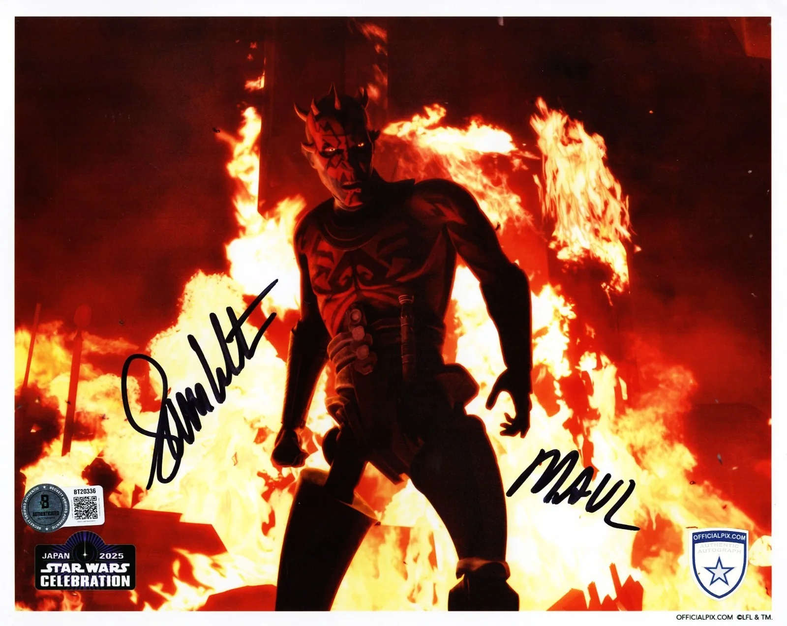 SAM WITWER — SAM WITWER Signed 8x10 OPX Photo Darth Maul STAR WARS Clone Wars BAS #BT20336