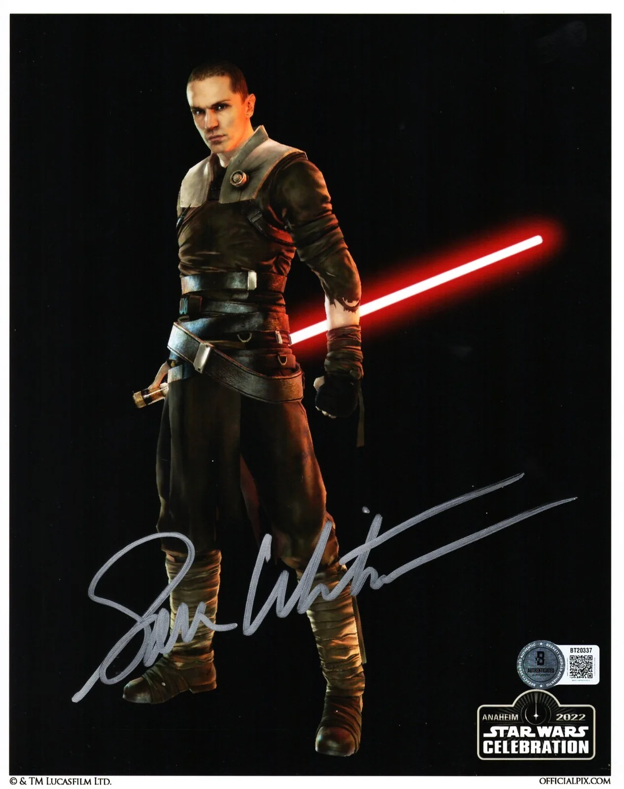 SAM WITWER — SAM WITWER Signed 8x10 OPX Photo Galen Marek, Starkiller BAS #BT20337