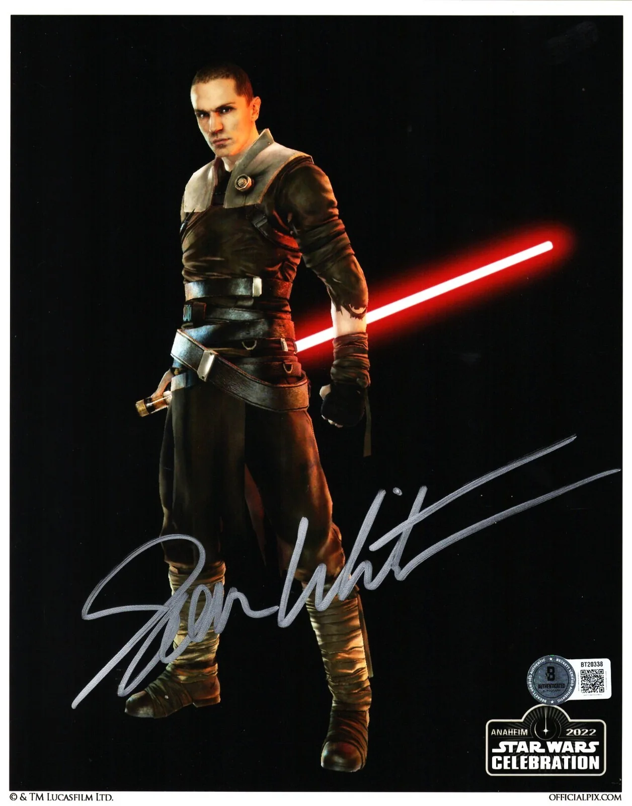 SAM WITWER — SAM WITWER Signed 8x10 OPX Photo Galen Marek, Starkiller BAS #BT20338