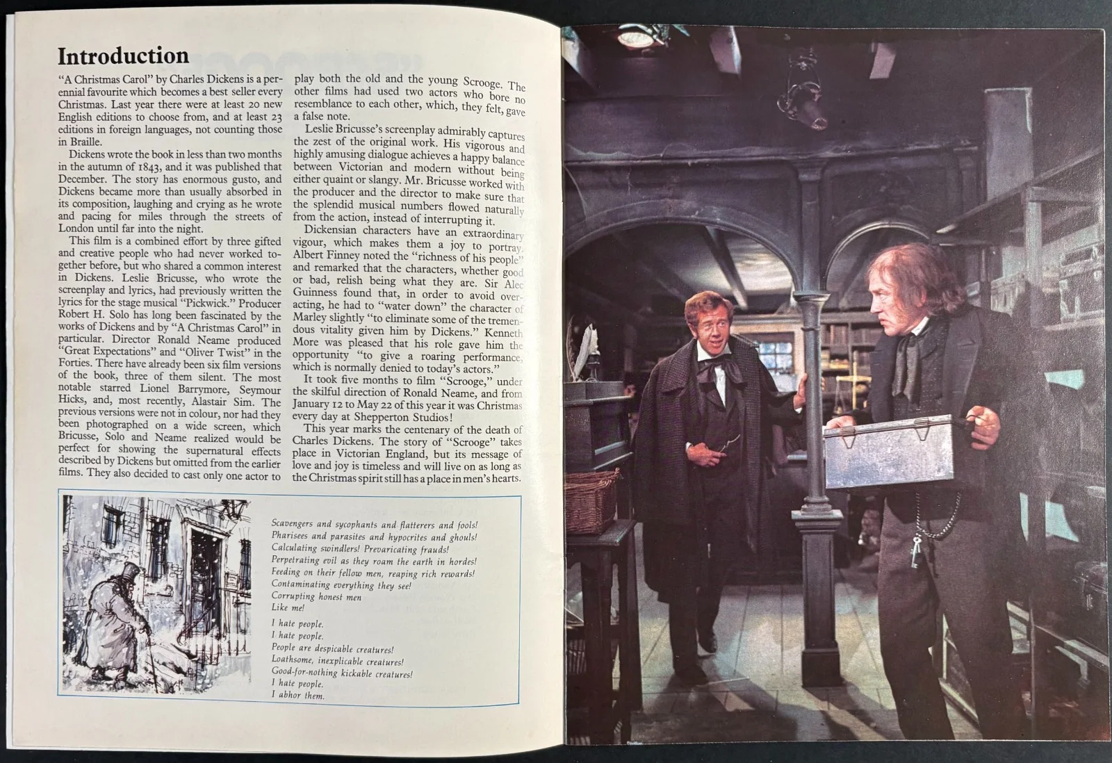 Scrooge ORIGINAL Film Brochure Albert Finney Alec Guinness 1970, image 2