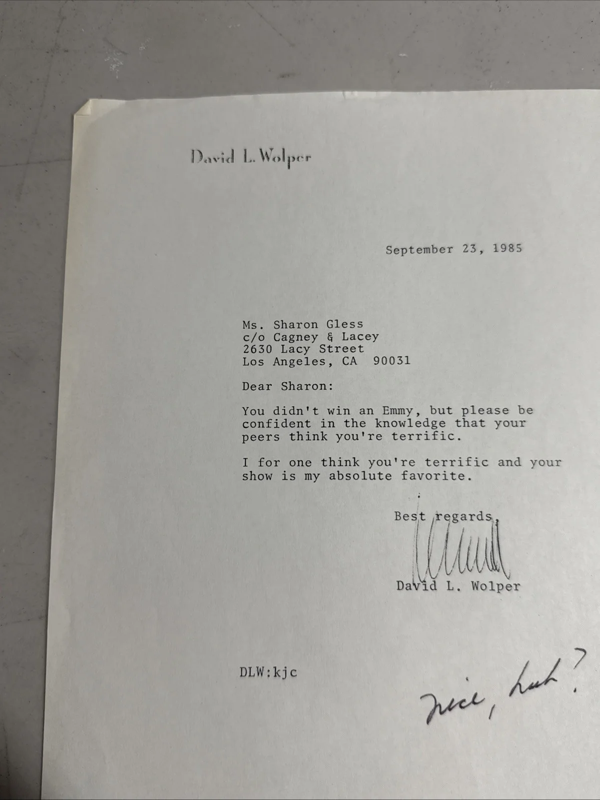 David L. Wolper — David L Wolper Signed Letter 1985 Typed Hollywood Producer Autograph Emmy Note, изображение 2