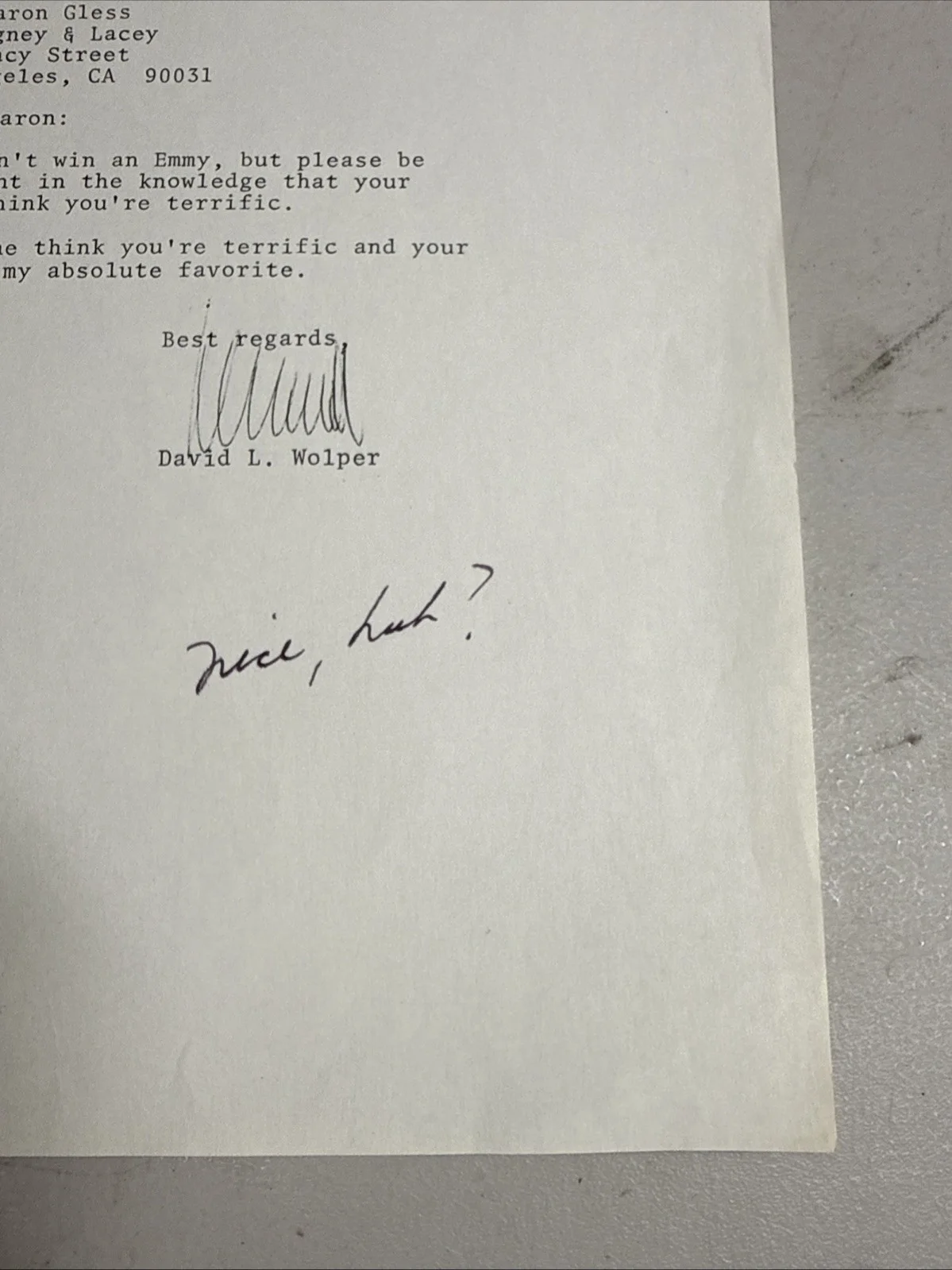 David L. Wolper — David L Wolper Signed Letter 1985 Typed Hollywood Producer Autograph Emmy Note, изображение 4