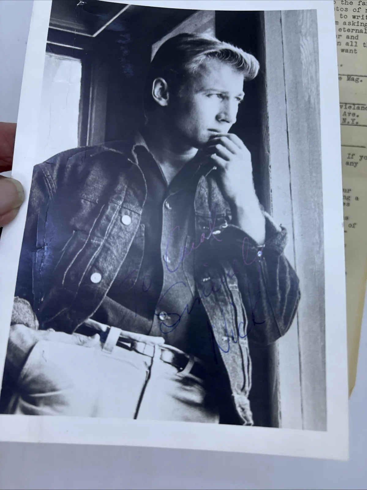 NICK ADAMS (1931-1968) Hand Signed Photo and Personal Typed Letter, image 3