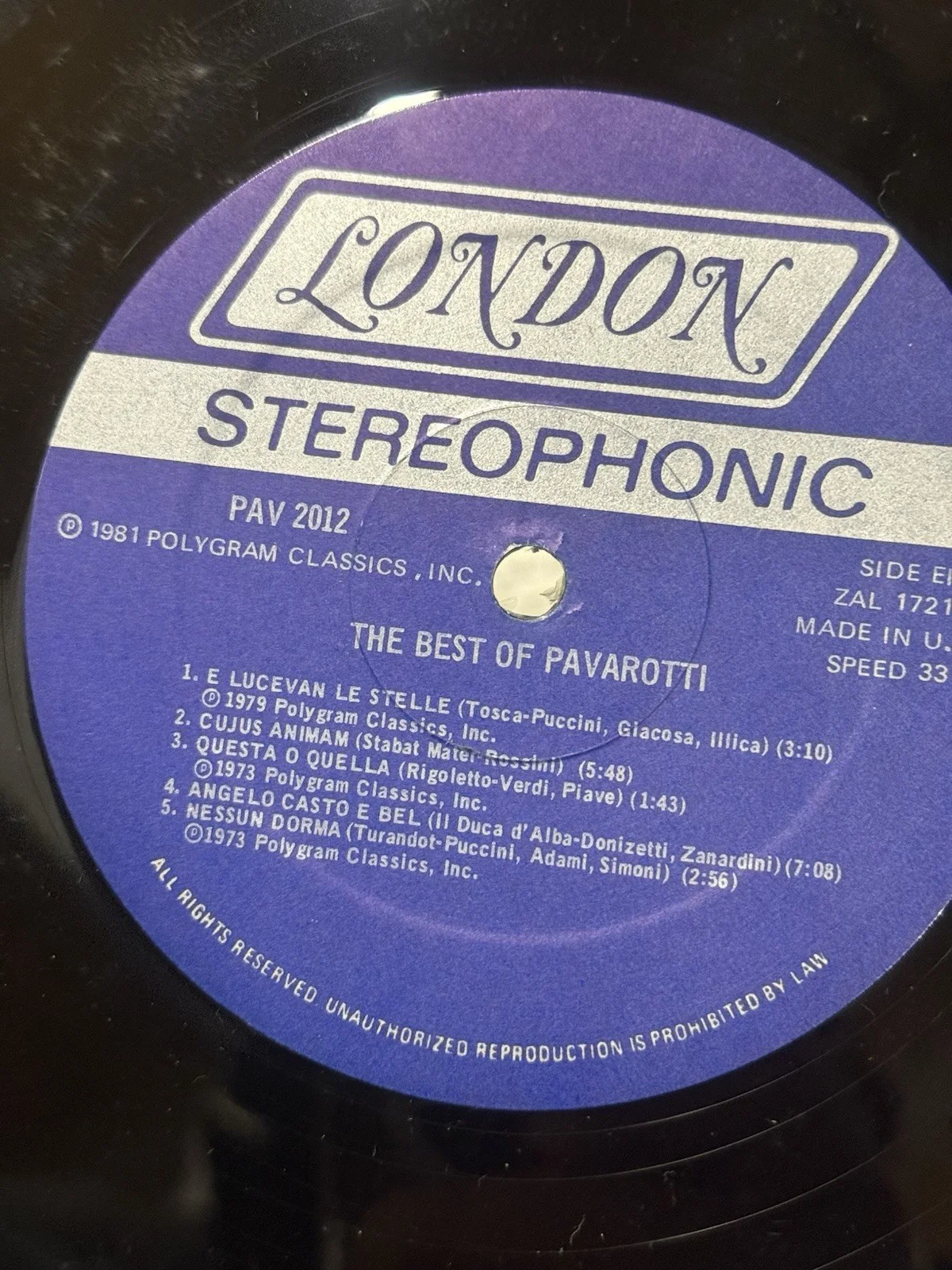 The Best of Pavarotti London PAV-2009 4 Vinyl Record Box Set, Poster, Insert NM, изображение 3