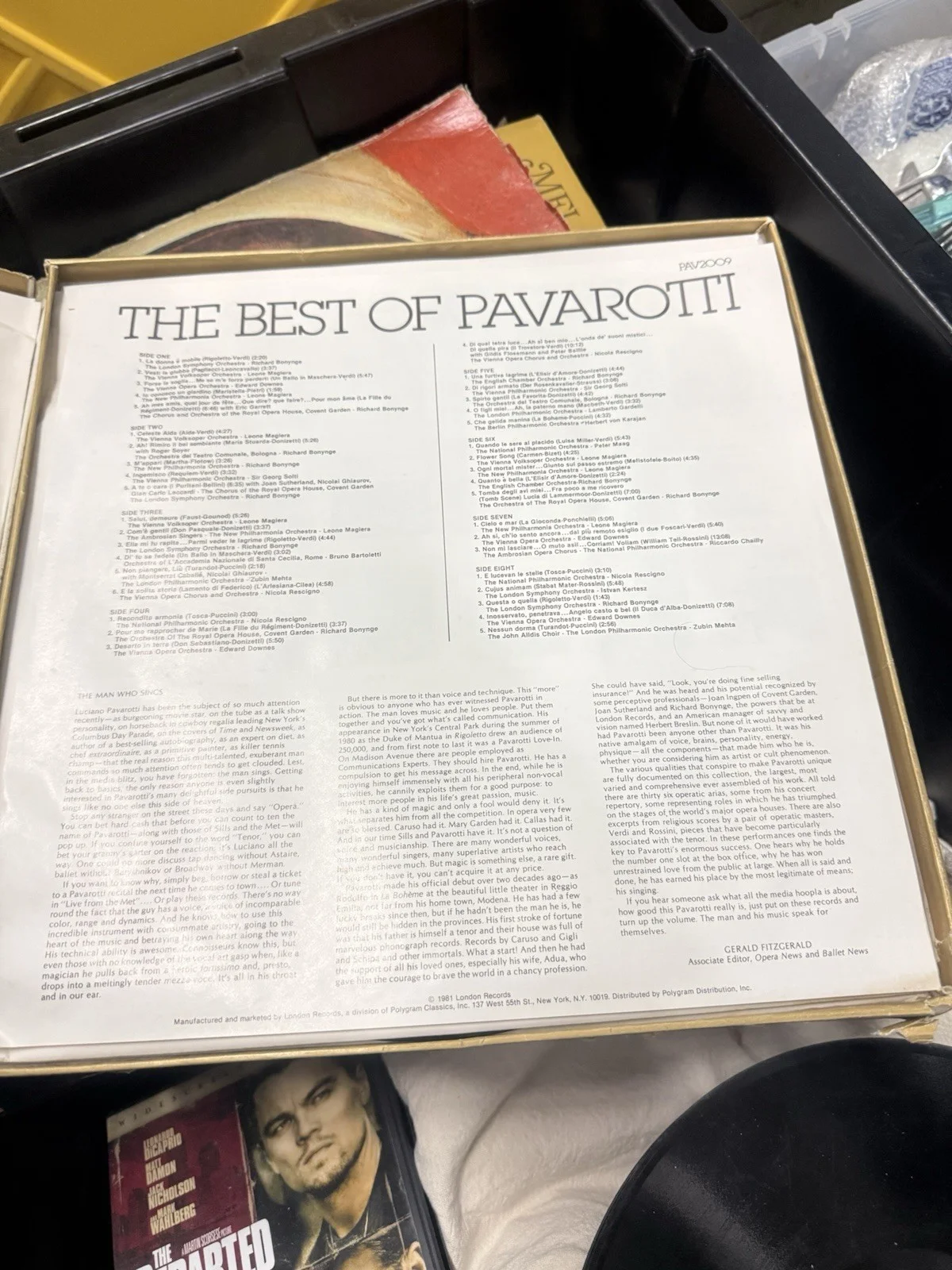 The Best of Pavarotti London PAV-2009 4 Vinyl Record Box Set, Poster, Insert NM, изображение 5