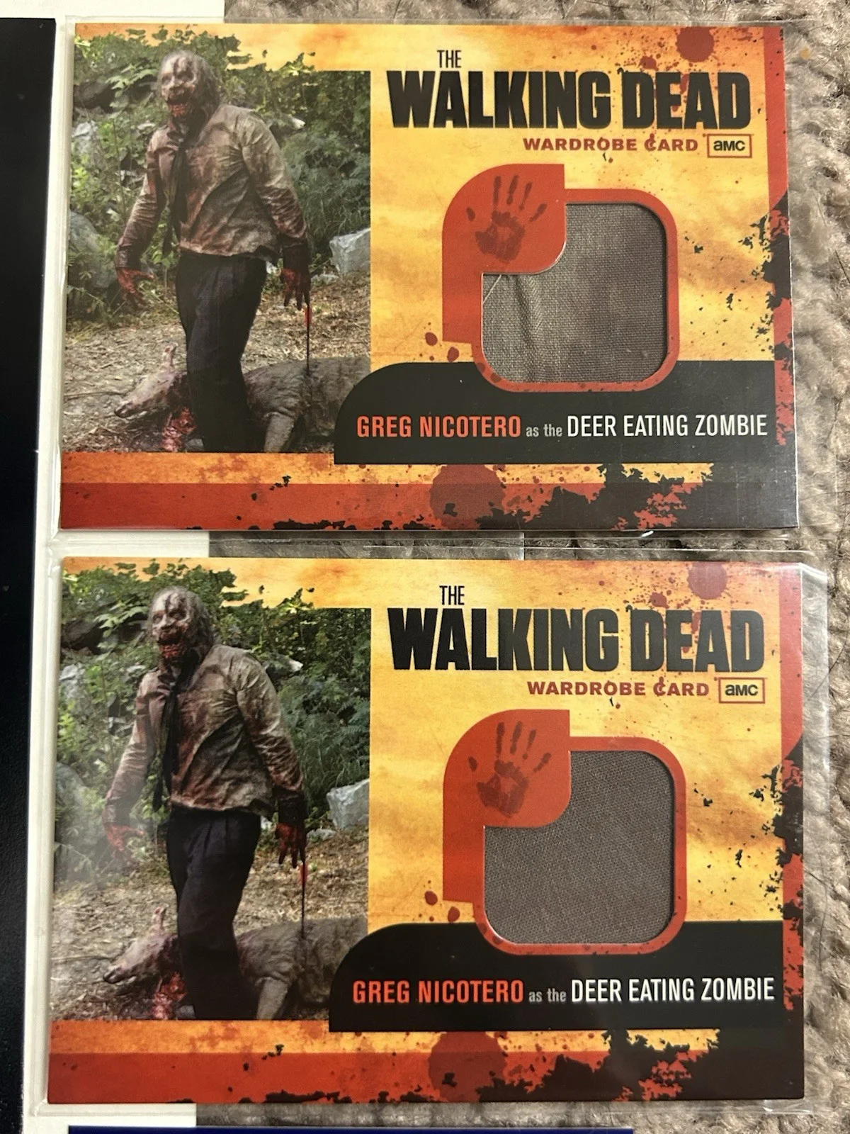 GREG NICOTERO Signed Walking Dead KNB Effects 1 8x10 & Wardrobe Cards PSA, изображение 3