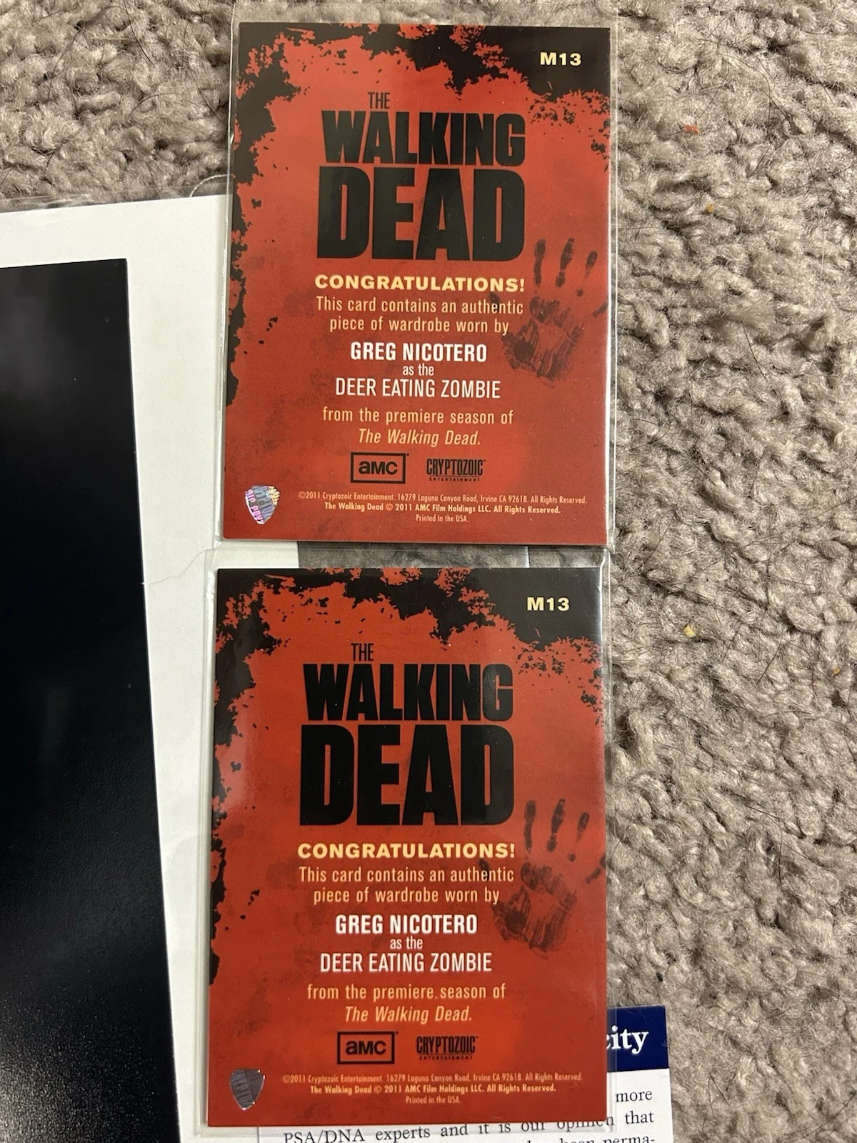 GREG NICOTERO Signed Walking Dead KNB Effects 1 8x10 & Wardrobe Cards PSA, изображение 4