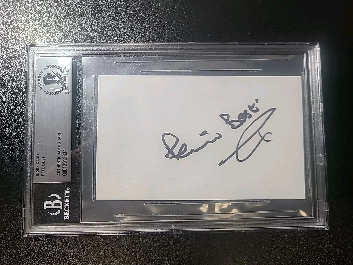 Pete Best Signed Index Card Beatles Drummer Beckett Certified, image 2