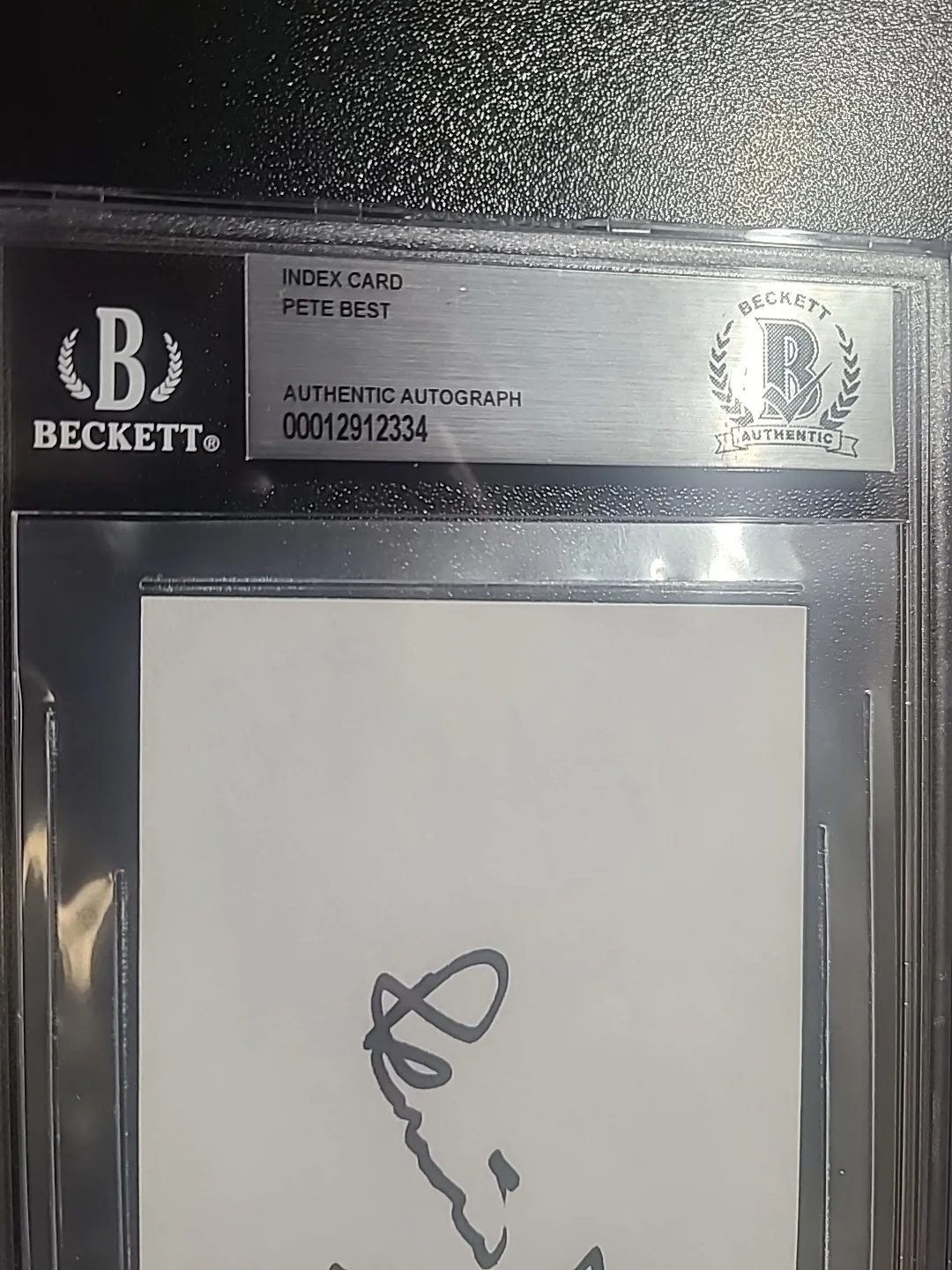 Pete Best Signed Index Card Beatles Drummer Beckett Certified, image 3