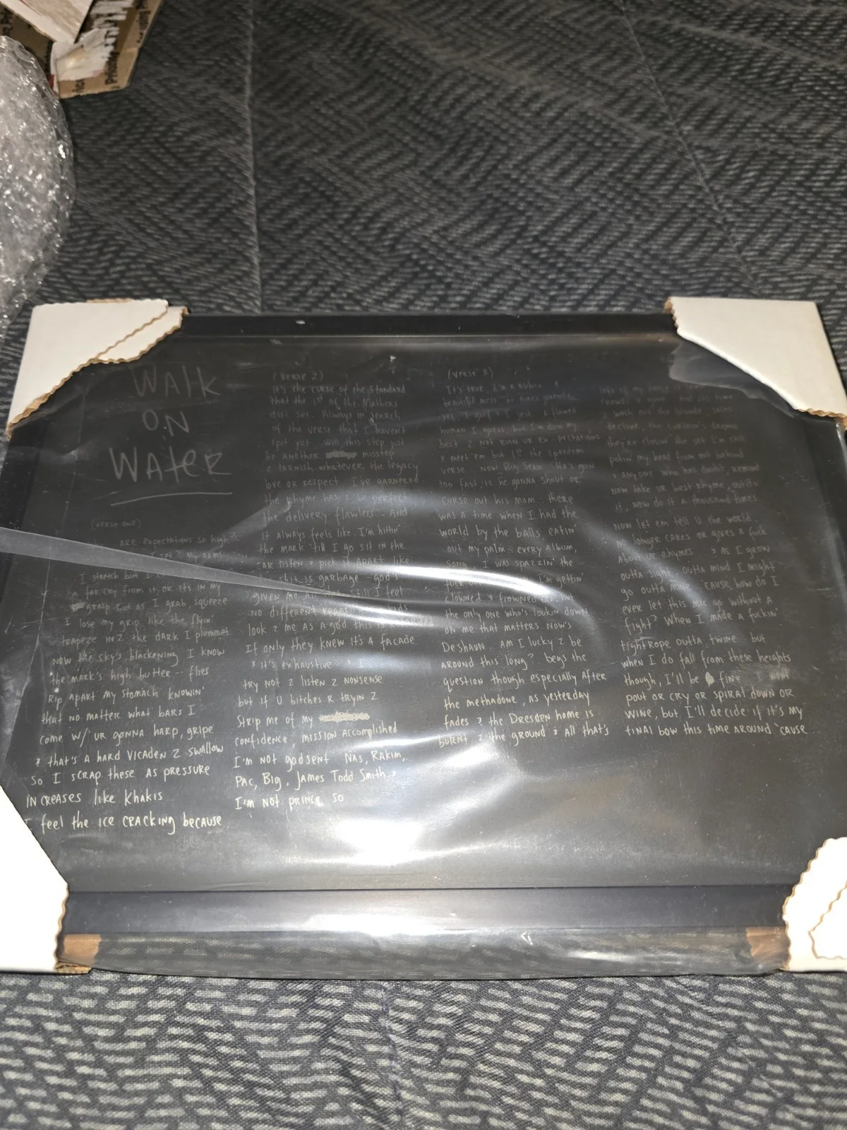 Eminem Signed Walk On Water Lyric Sheet Etched Into Detroit Steel Revival Pack, изображение 2