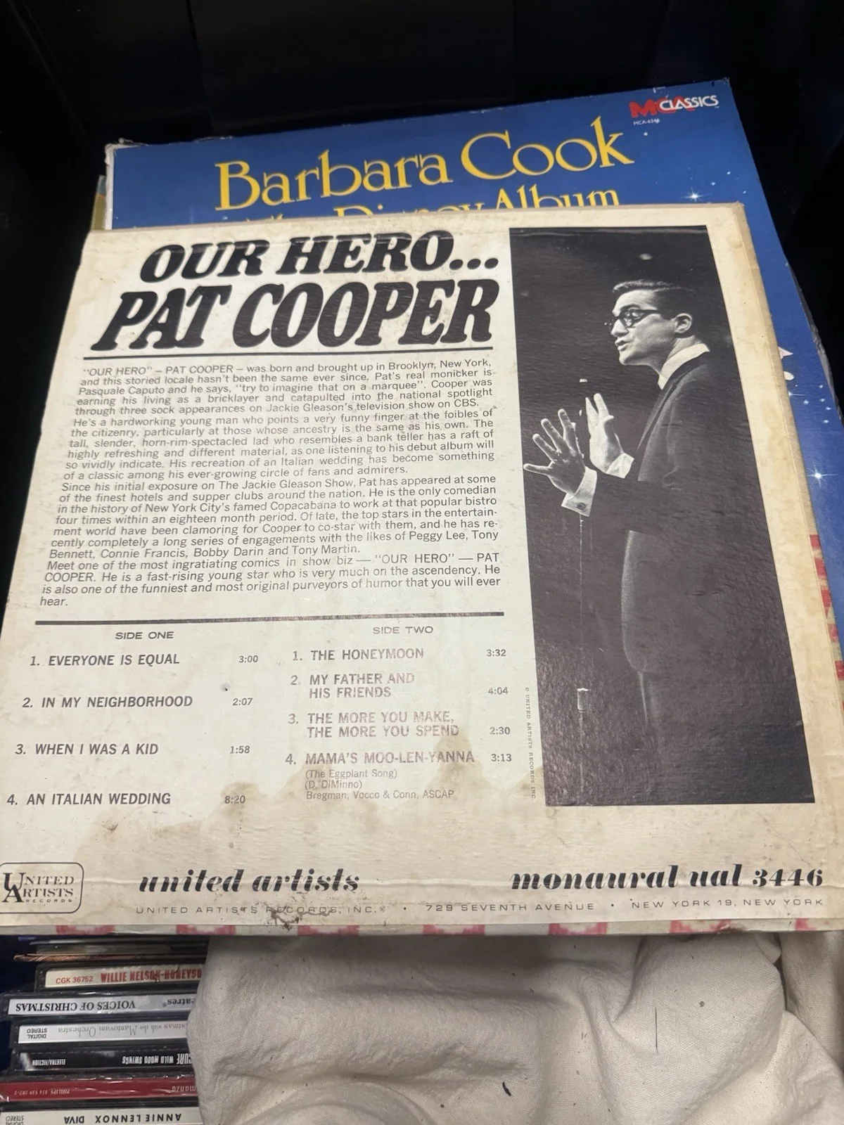 ORIGINAL Pat Cooper Our Hero Vinyl Record Album Italian Wedding, изображение 2