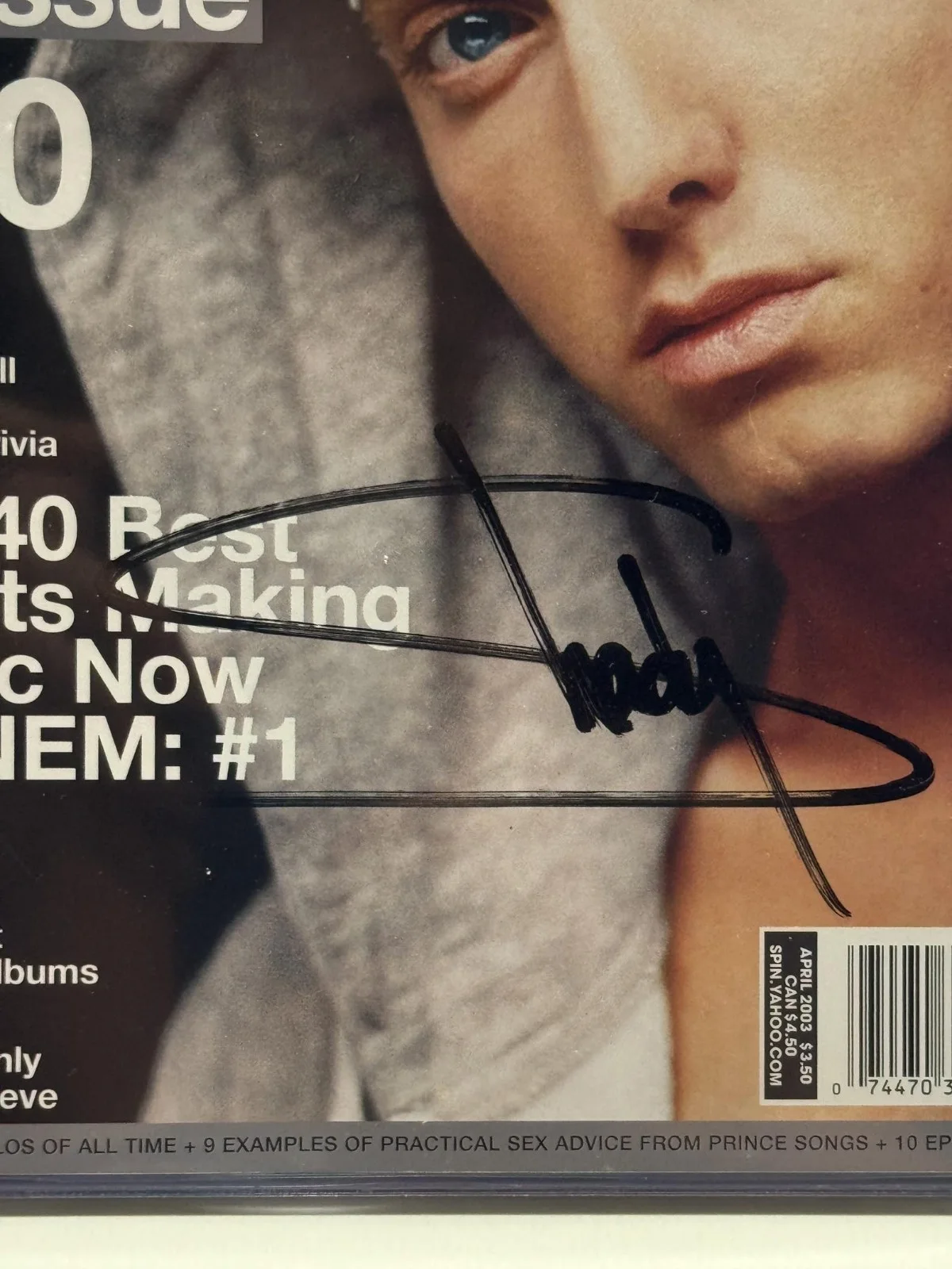 EMINEM Autographed Signed 03 Spin FULL Magazine SLIM SHADY marshall COA QR code, image 2