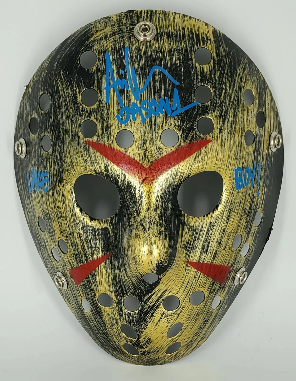 Ari Lehman, The Boy In The Lake — Jason Voorhees Hockey Mask, Ari Lehman, The Boy In The Lake, Signed, Beckett COA