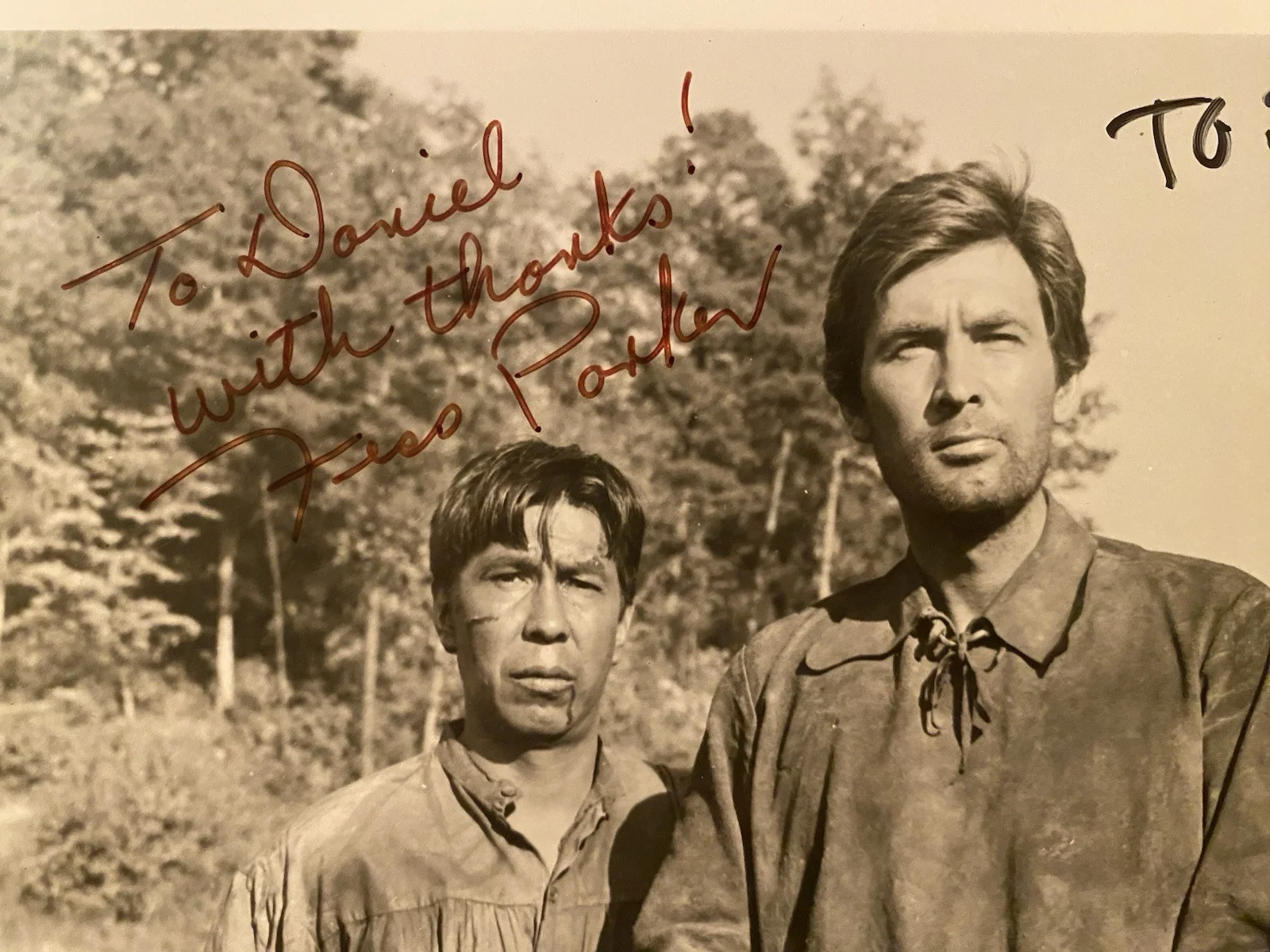 Fess Parker, Buddy Ebsen — Fess Parker Buddy Ebsen Signed Autographed Photo With COA Davy Crockett BOTH, изображение 2