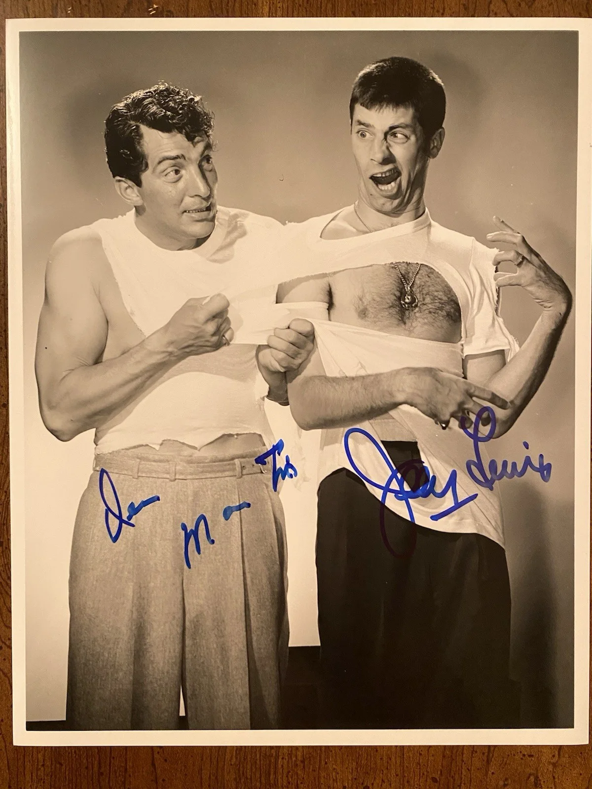 Dean Martin, Jerry Lewis — Dean Martin And Jerry Lewis Signed Autographed Photo w/ COA The Stooge The Caddy