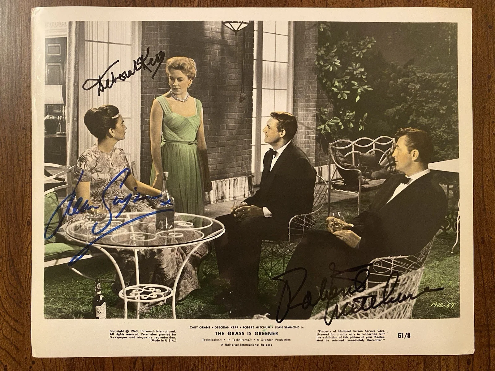 Robert Mitchum, Deborah Kerr, Jean Simmons — The Grass Is Greener Cast Signed Autographed Photo With COA Mitchum Simmons Kerr