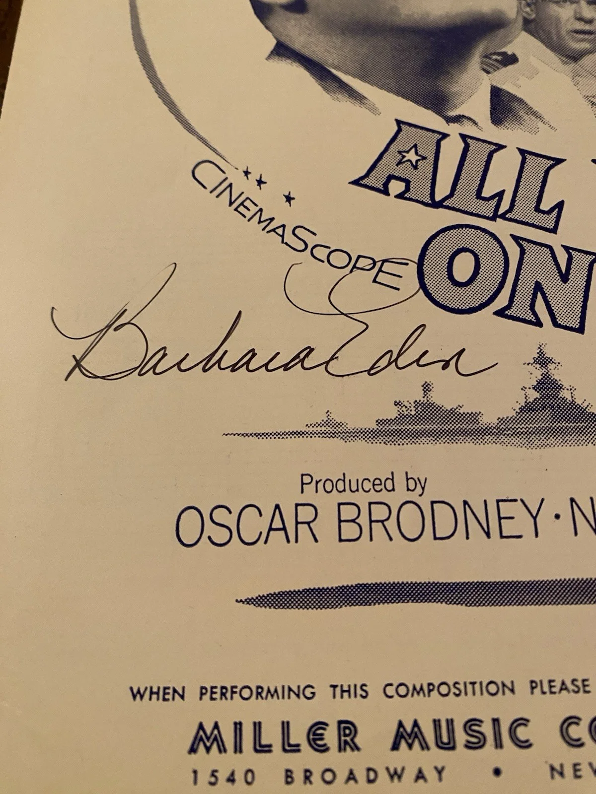 Pat Boone, Barbara Eden, Buddy Hackett — All Hands On Deck Cast Signed Pat Boone Barbara Eden Buddy Hackett With COA RARE, изображение 5