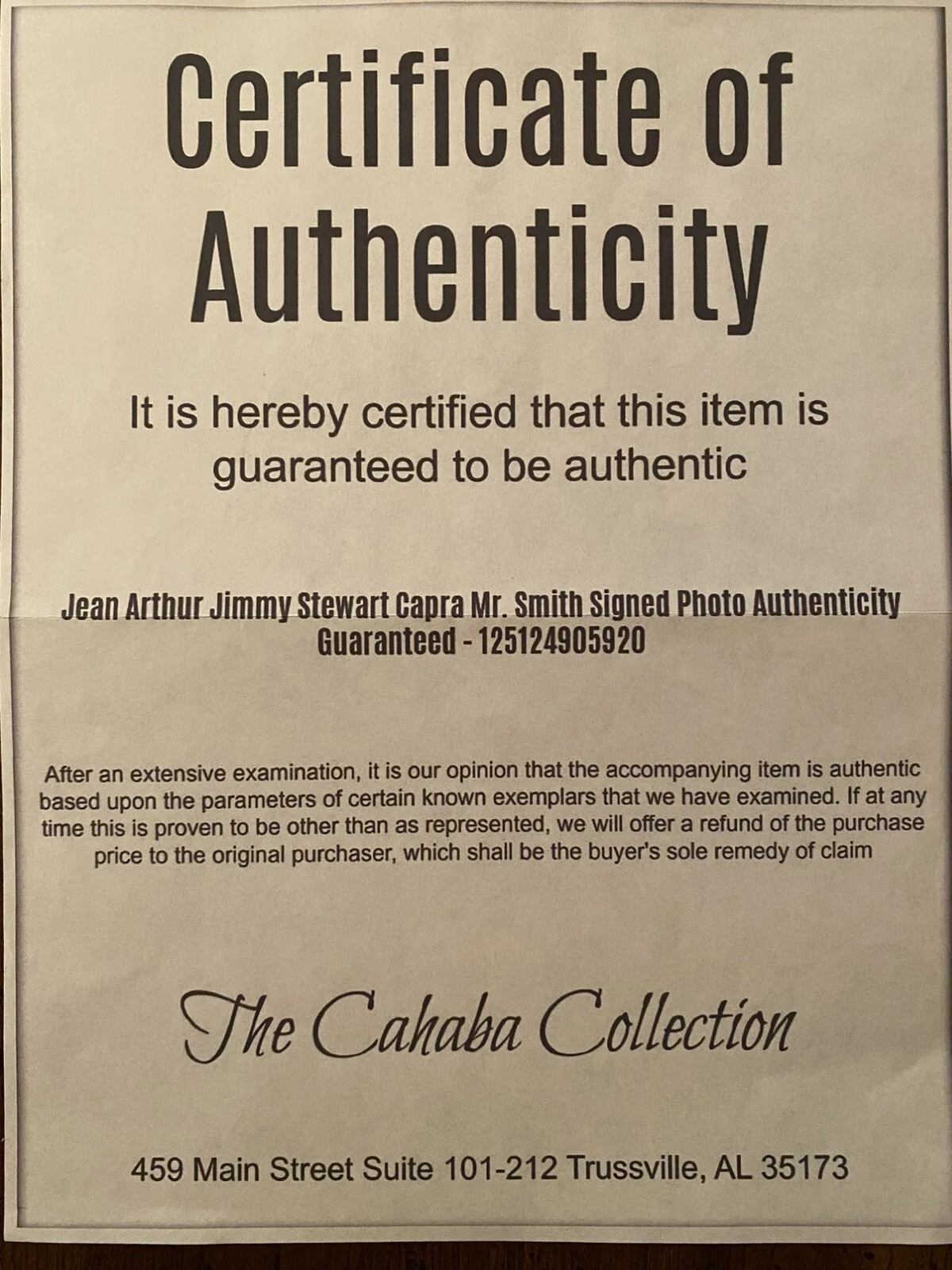 Jimmy Stewart, Frank Capra, Jean Arthur — Mr Smith Goes To Washington Cast Signed Photo With COA RARE Stewart Capra Arthur, image 5