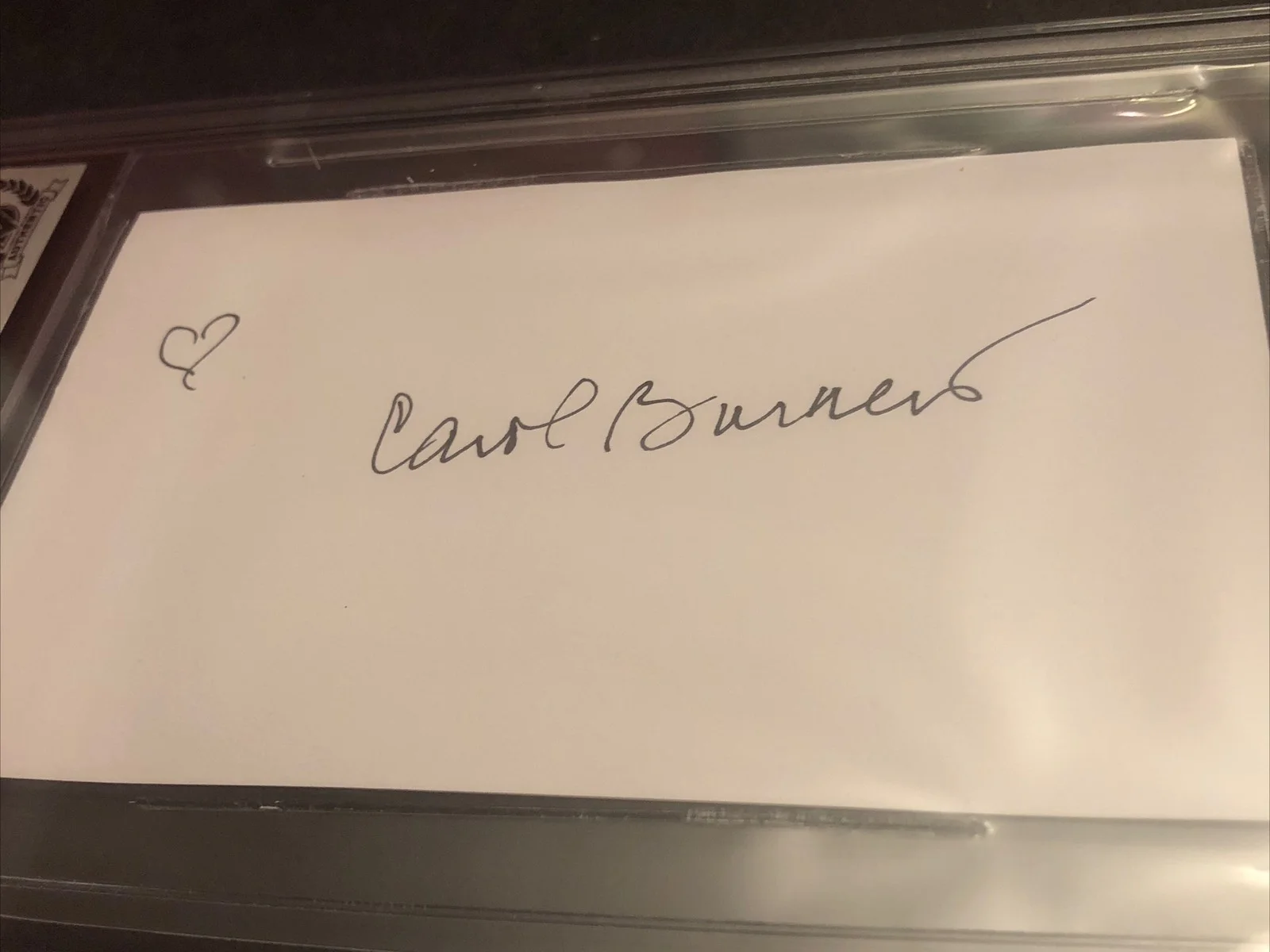 Carol Burnett — Beckett 10 Gem Mint Autograph Carol Burnett Signed 3x5 Index Card 539, image 2