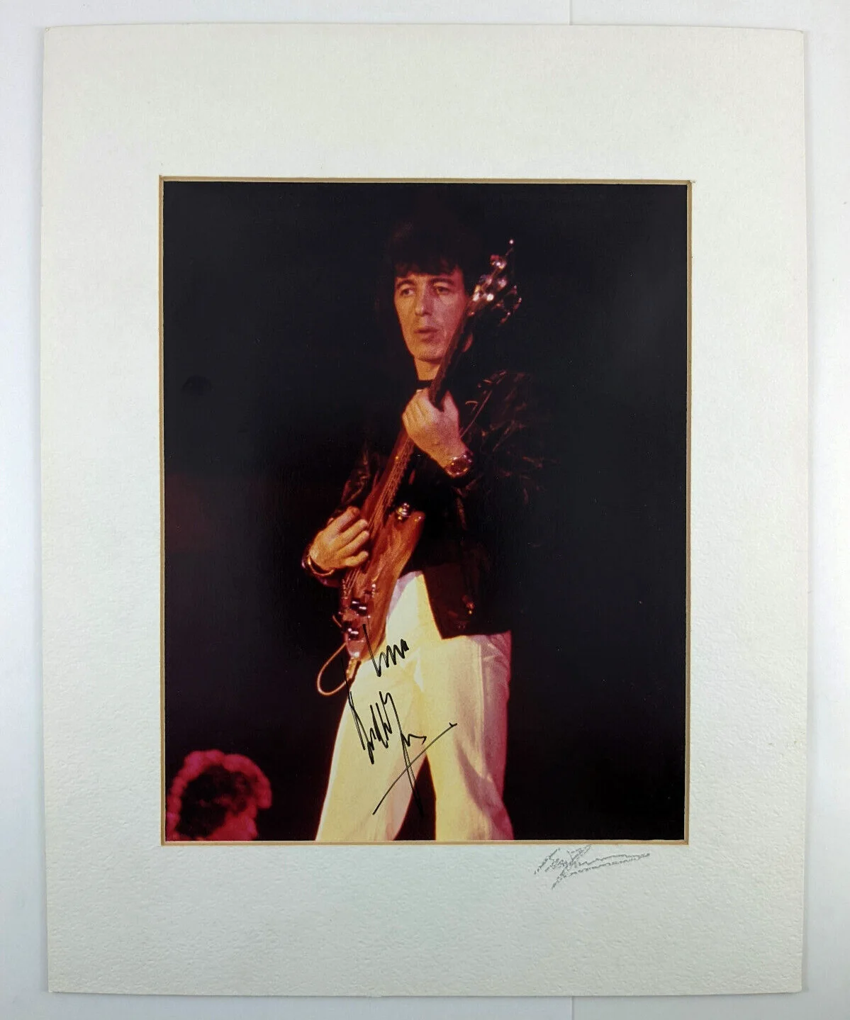 Signed Photo Bill Wyman Of The Rolling Stones Mounted On White Mat Board, изображение 2