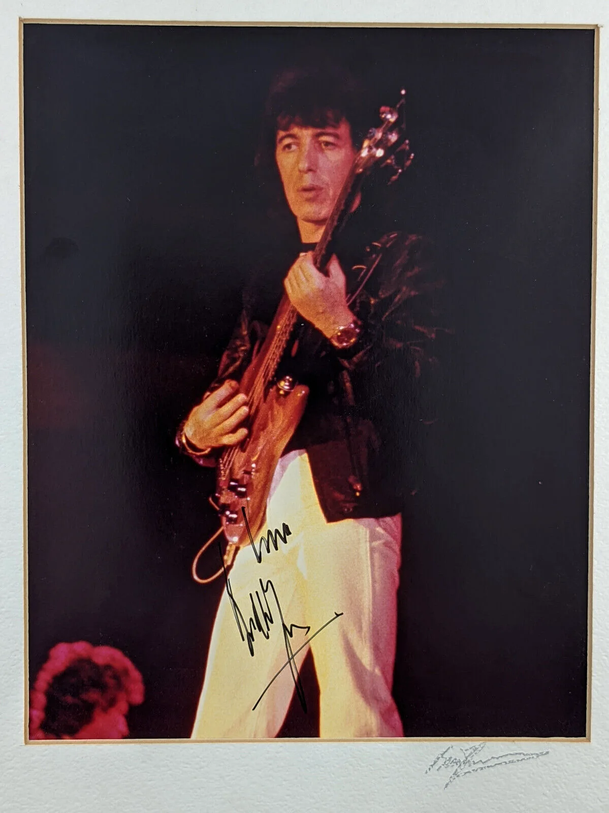 Signed Photo Bill Wyman Of The Rolling Stones Mounted On White Mat Board, изображение 4