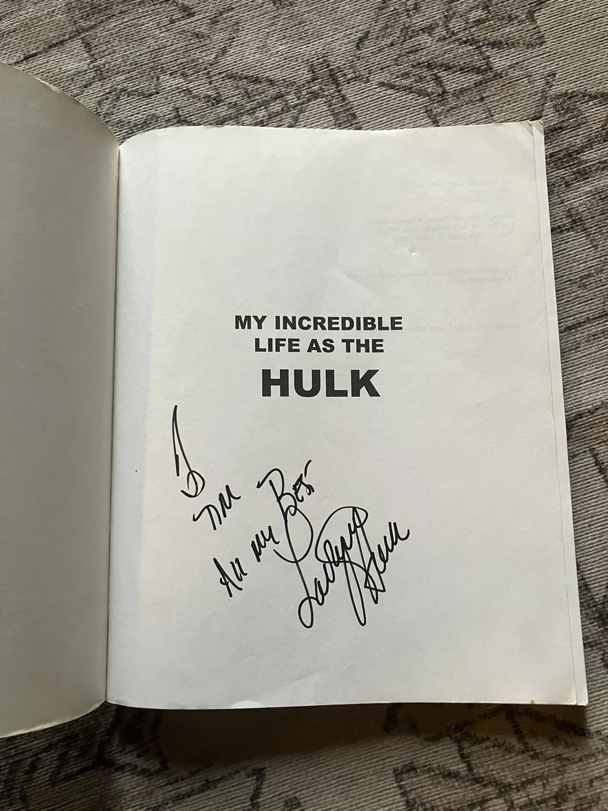 Lou Ferrigno — 2003 SIGNED BOOK LOU FERRIGNO MY INCREDIBLE LIFE AS THE HULK, изображение 2