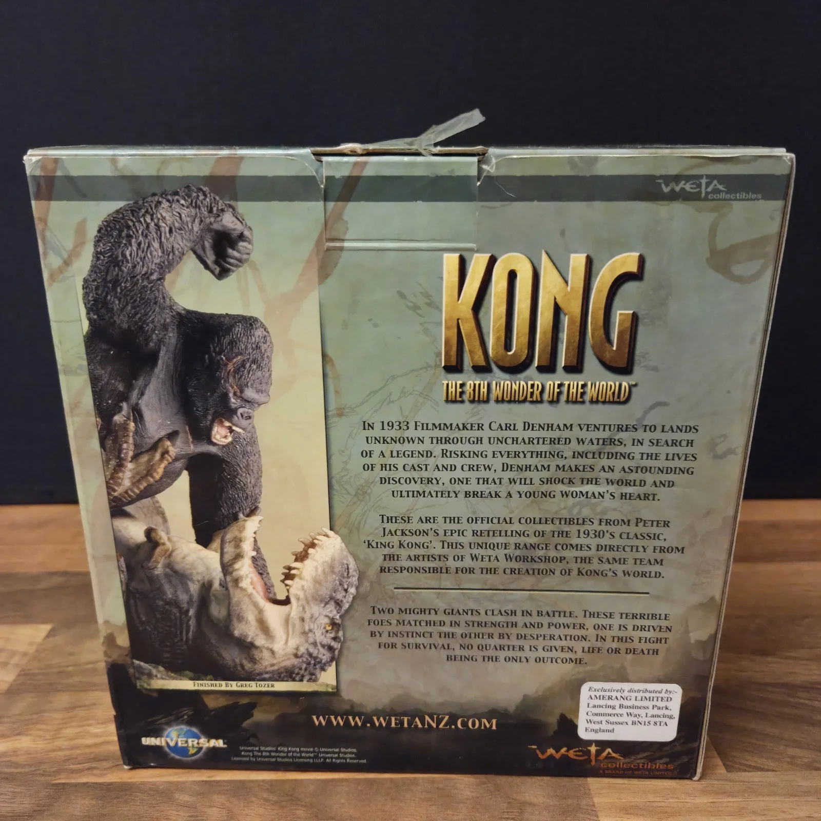Weta King Kong Fighting V-Rex Statue 2005 8th Wonder Limited Edition Rare Boxed, image 3