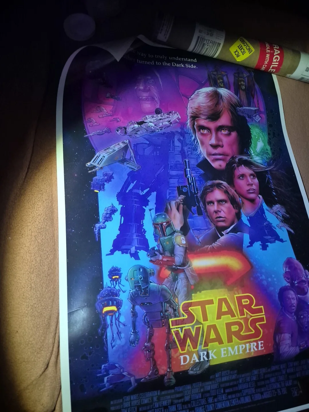 Star Wars Dark Empire Poster Large Extemely Rare Has Darkside Luke's Eyes, image 3