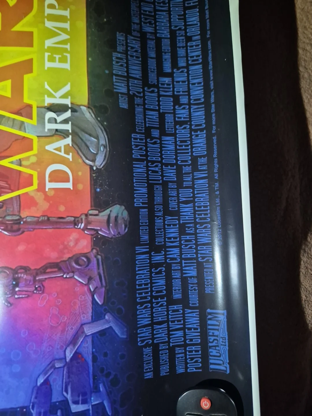Star Wars Dark Empire Poster Large Extemely Rare Has Darkside Luke's Eyes, image 4