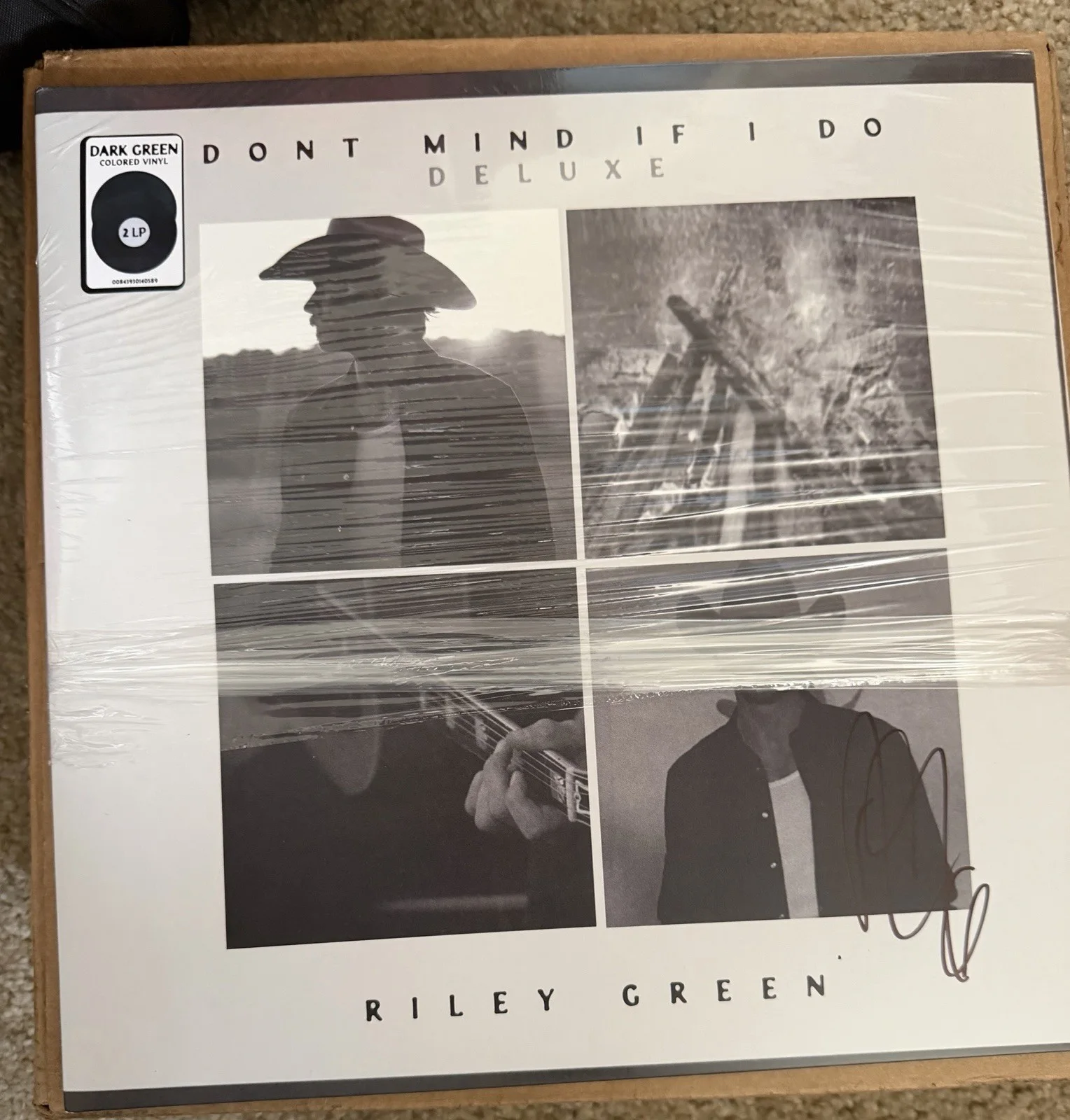 Riley Green Don't Mind If I Do Deluxe Signed Dark Green Vinyl 2LP, image 2