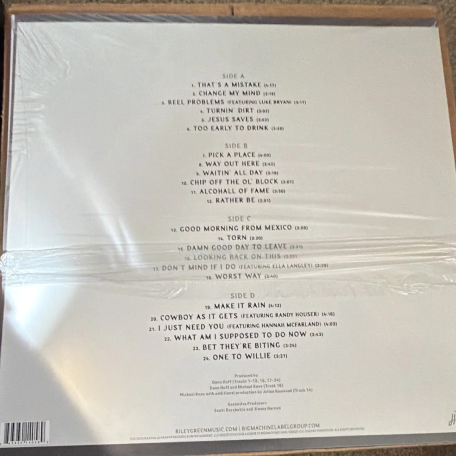 Riley Green Don't Mind If I Do Deluxe Signed Dark Green Vinyl 2LP, image 3