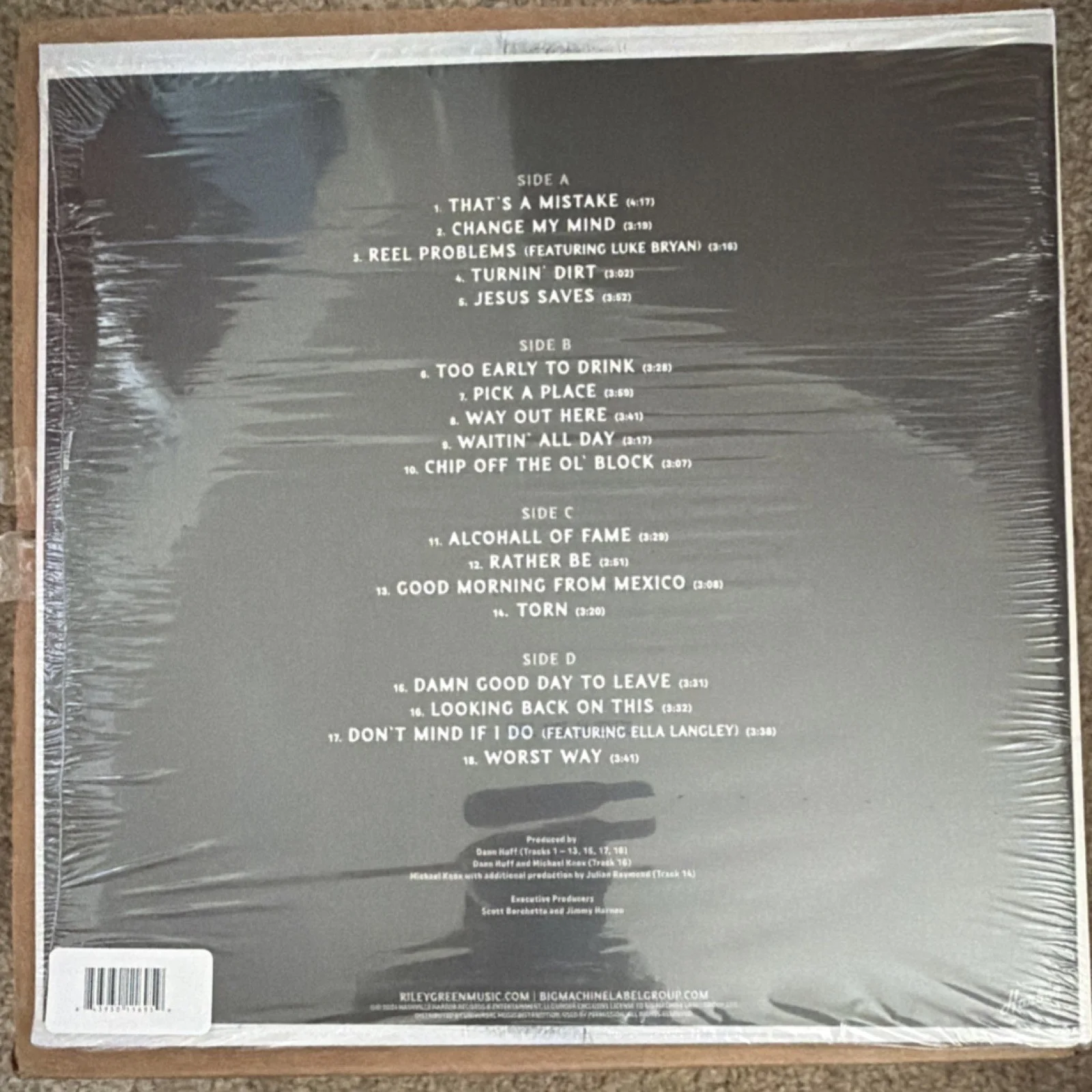 Riley Green Don't Mind If I Do Signed Original Vinyl Album, изображение 3