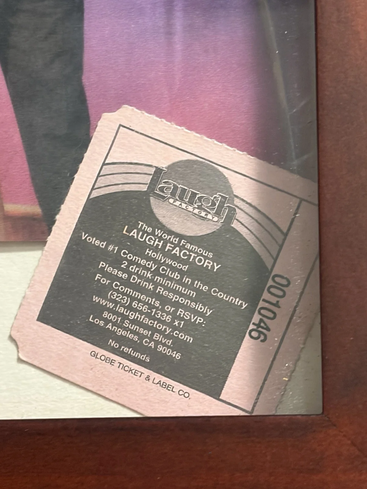 Michael Richards Signed Autograph Laugh Factory Ticket Stub Framed Comedy, image 3