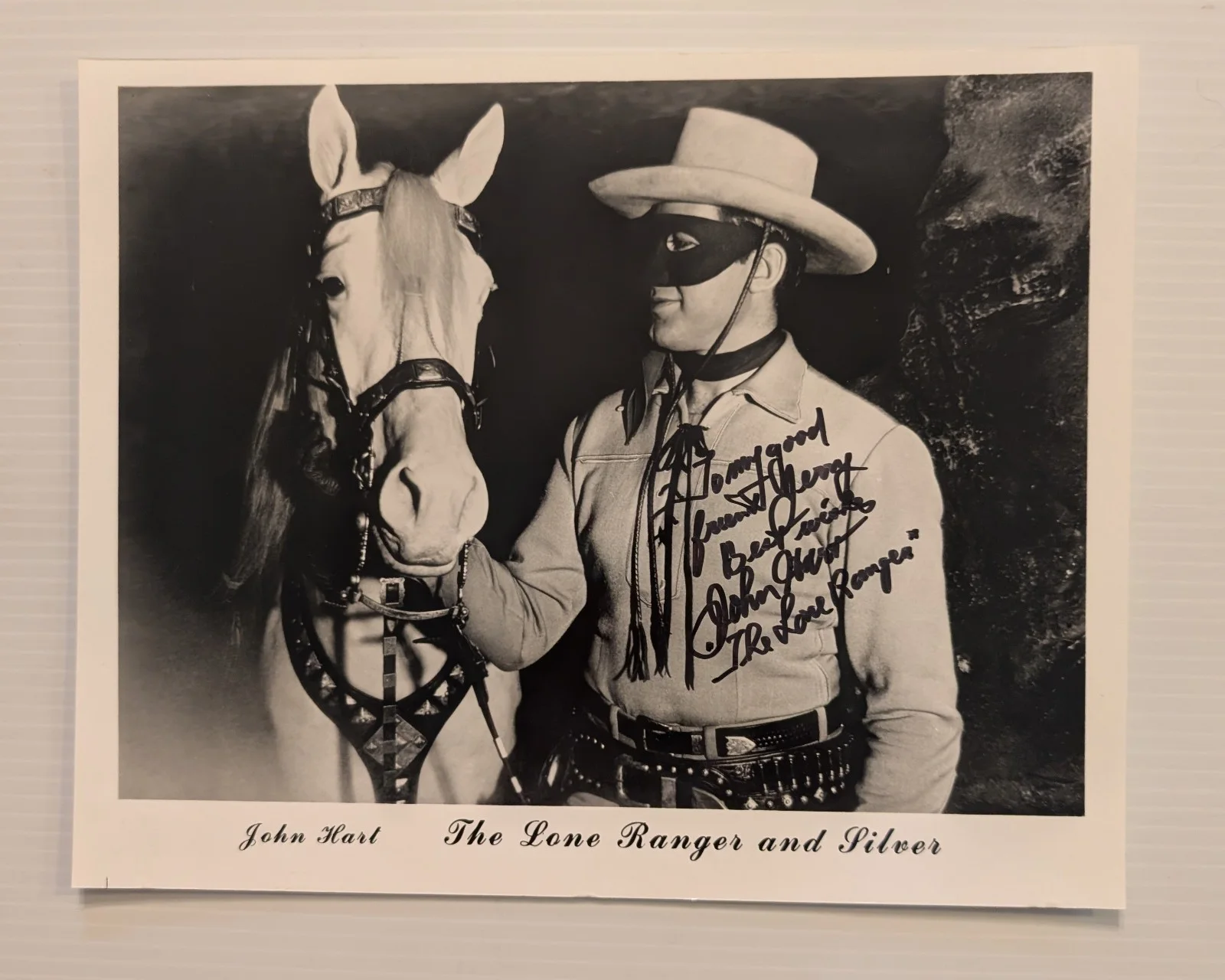 John Hart — John Hart The Lone Ranger In Silver Signed Autograph 8x10 Photo
