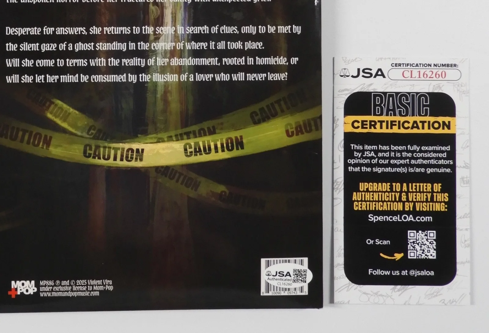 Violent Vira JSA Signed Autograph Record Album Vinyl Lover Of A Ghost, image 3