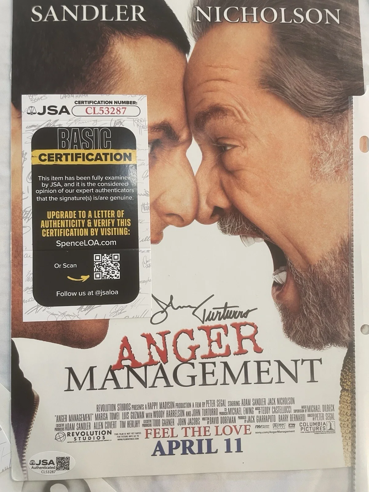 John Turturro — John Turturro “Anger Management” Signed Magazine Page 8x10 JSA Certified, image 2