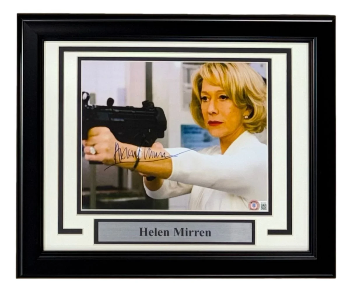 Helen Mirren — Helen Mirren Signed Framed 8x10 Red Photo BAS