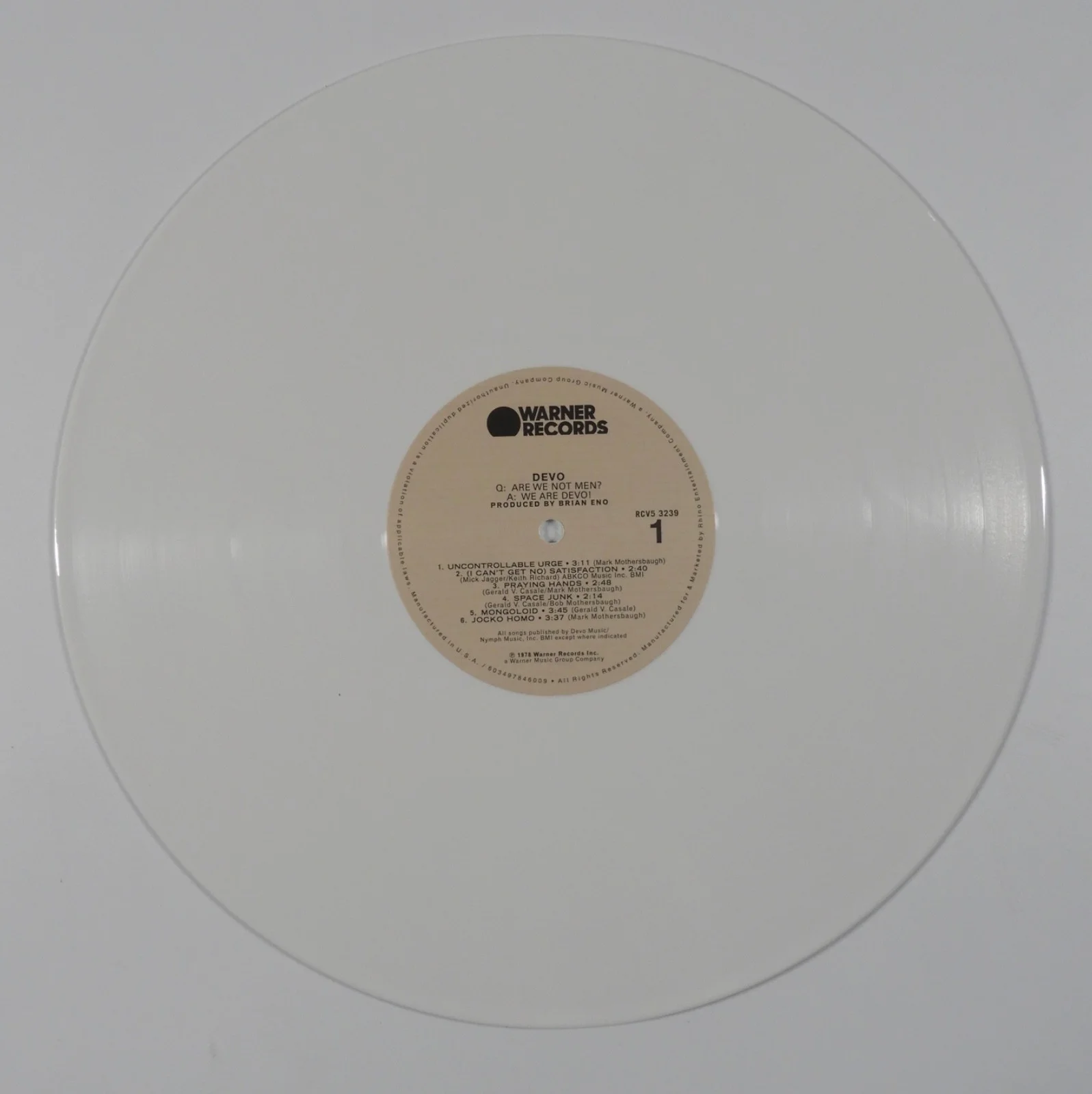 Devo JSA Signed Autograph Record Album Are We Not Men Vinyl, image 4