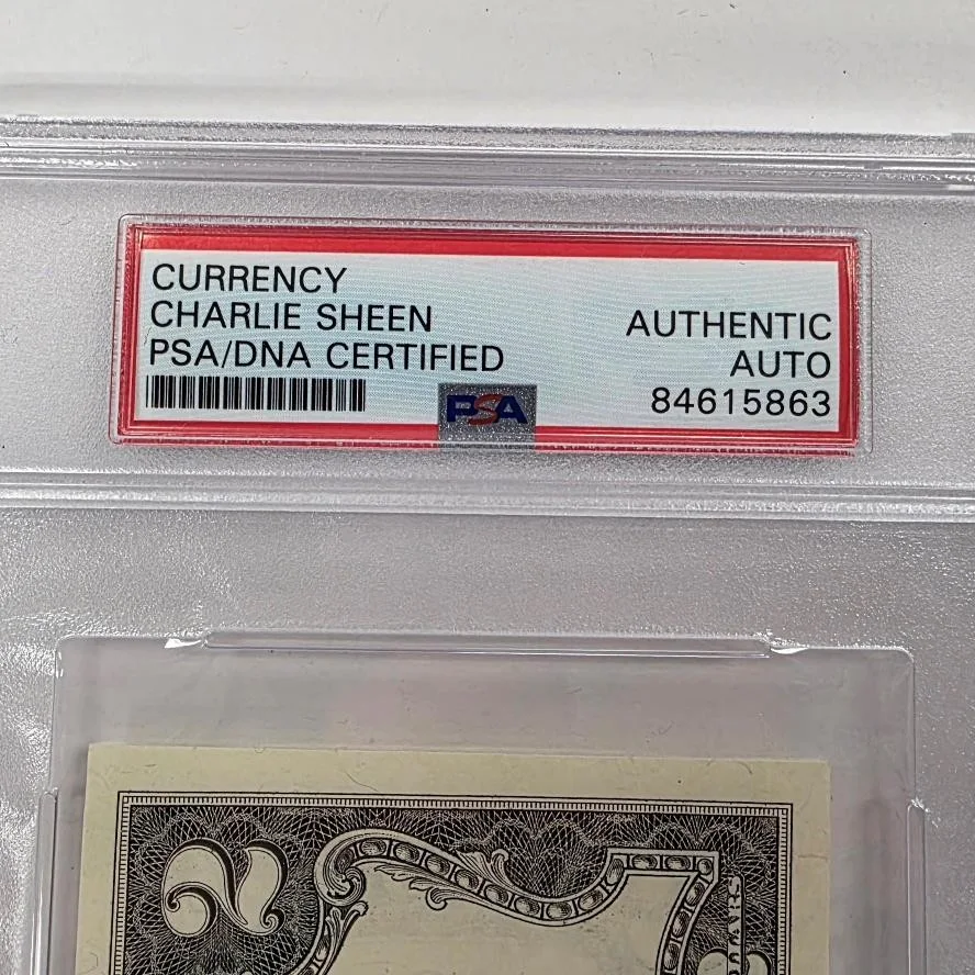 Charlie Sheen — Charlie Sheen signed $2 Dollar Bill Wall Street "Bud Fox" autograph PSA/DNA, изображение 3