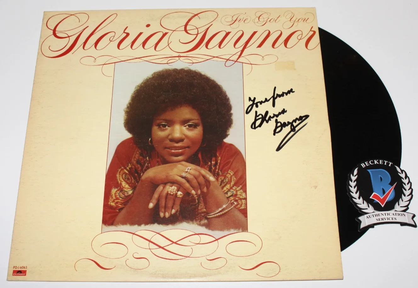 SINGER GLORIA GAYNOR SIGNED 'I'VE GOT YOU' VINYL RECORD ALBUM LP BECKETT BAS COA, изображение 2
